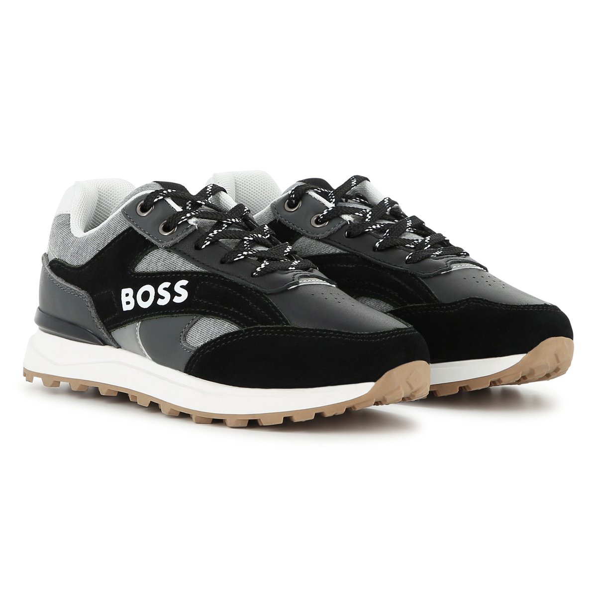 Baskets basses à lacets black, BOSS KIDSWEAR