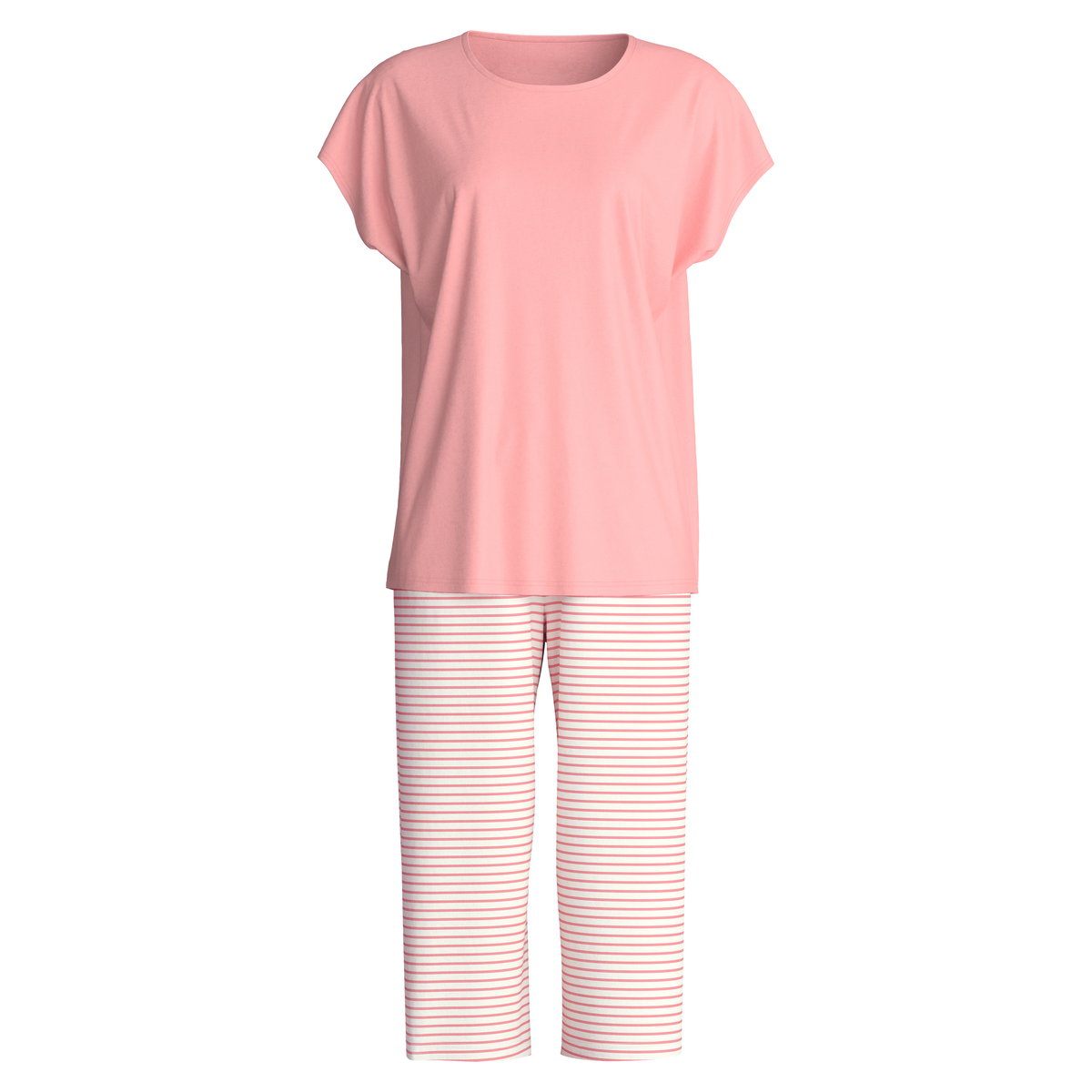 Pyjama capri manches 3/4 Coton LOVELY NIGHTS peach cream, CALIDA