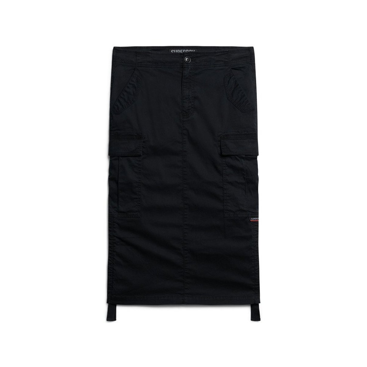 Jupe mi-longue cargo noir délavé, SUPERDRY