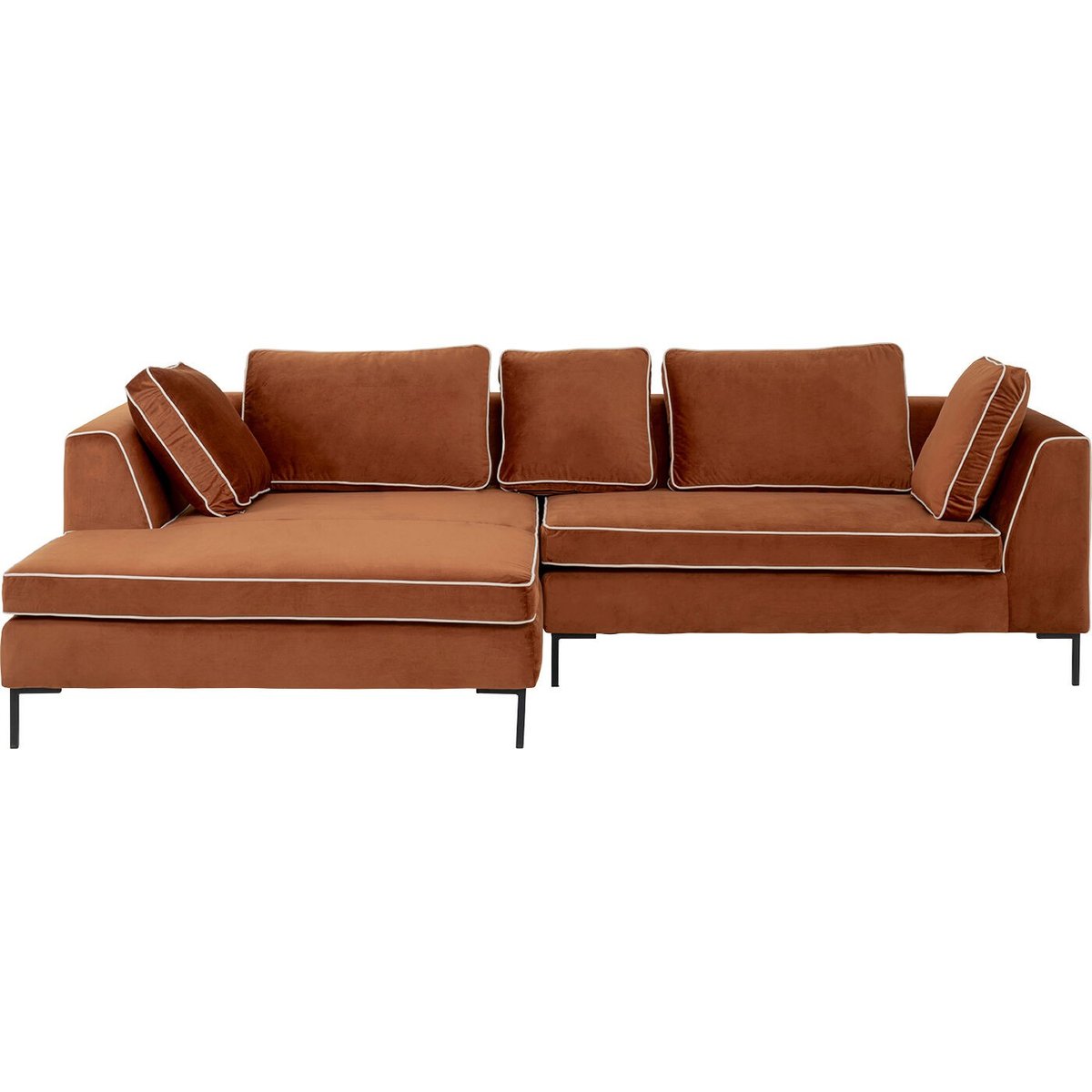 Canapé d'angle en velours, GIANNI PIPE marron, KARE DESIGN