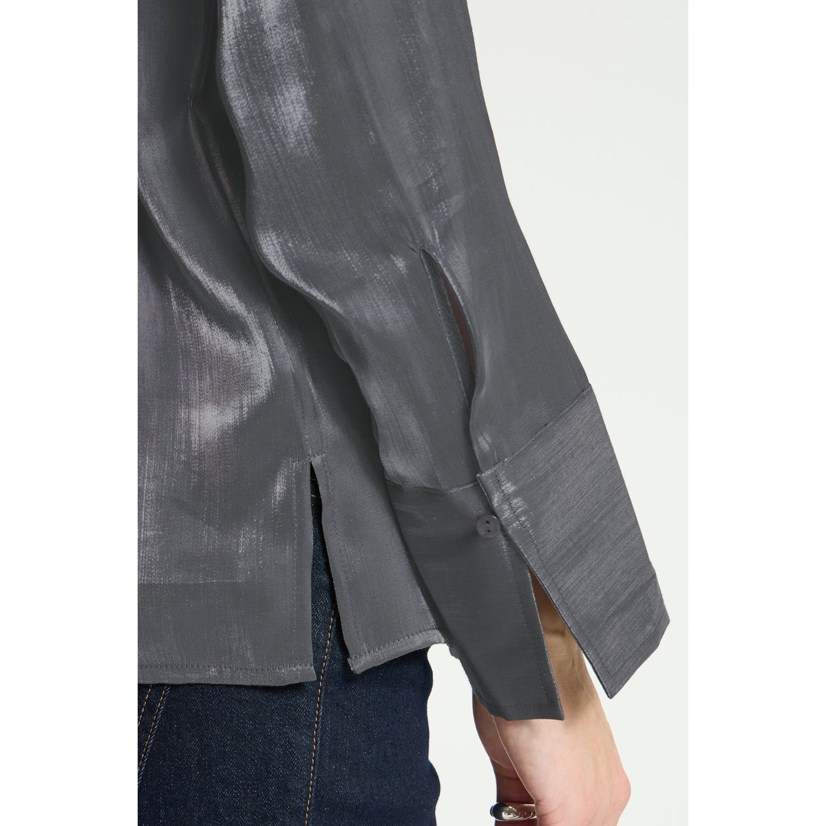 Chemise à manches longues gris smoked pearl, ICHI