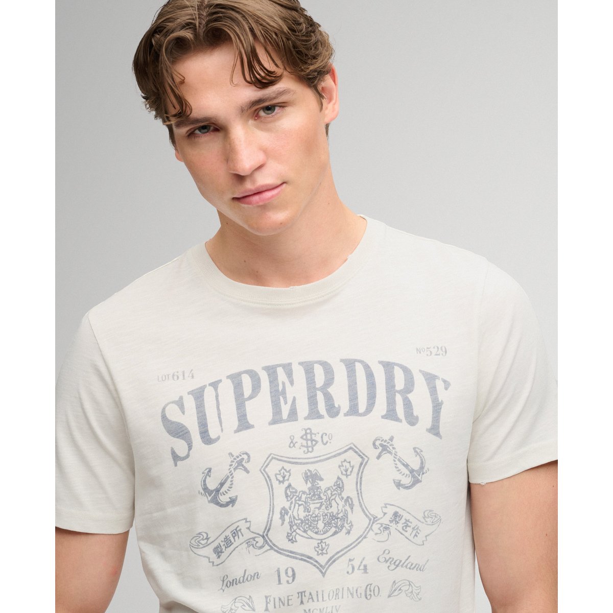 T-shirt Mercantile écru flammé, SUPERDRY