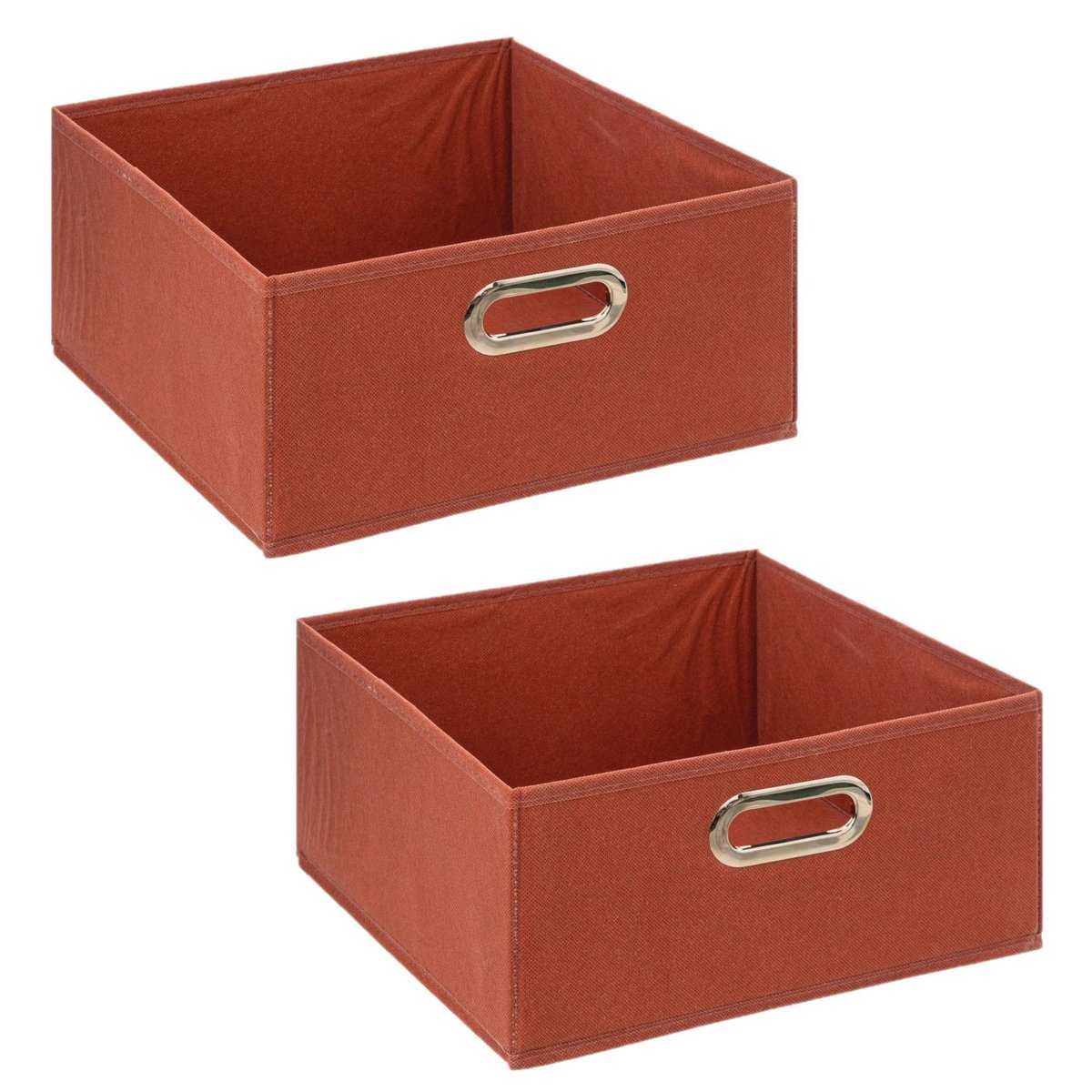 Lot de 2 boîtes de rangement carrées en tissu MIX' N MODUL rouge, TOILINUX