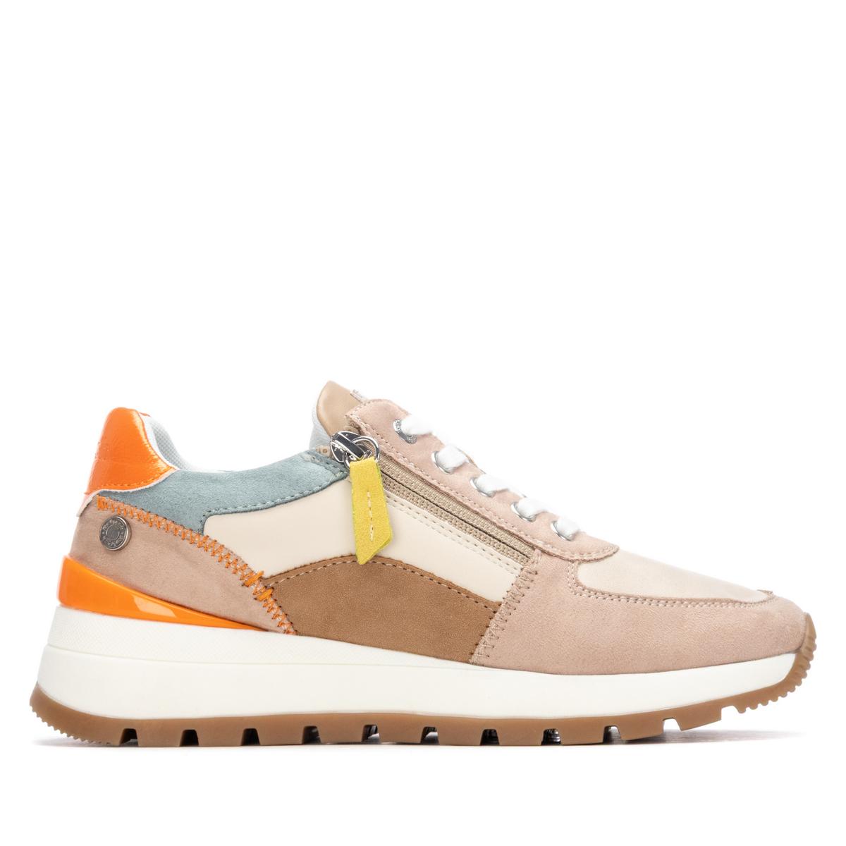 Baskets Plaine Décontractée Fermeture éclair beige, REFRESH