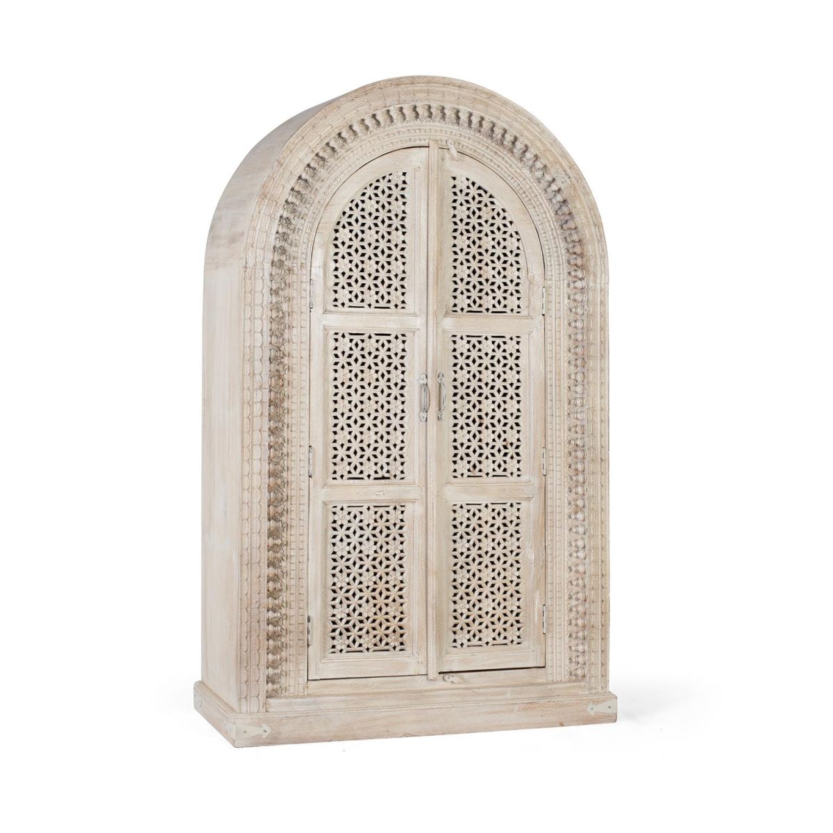 Armoire 2 portes Bois Blanc - OLÉNIE blanc, DECORATION D’AUTREFOIS