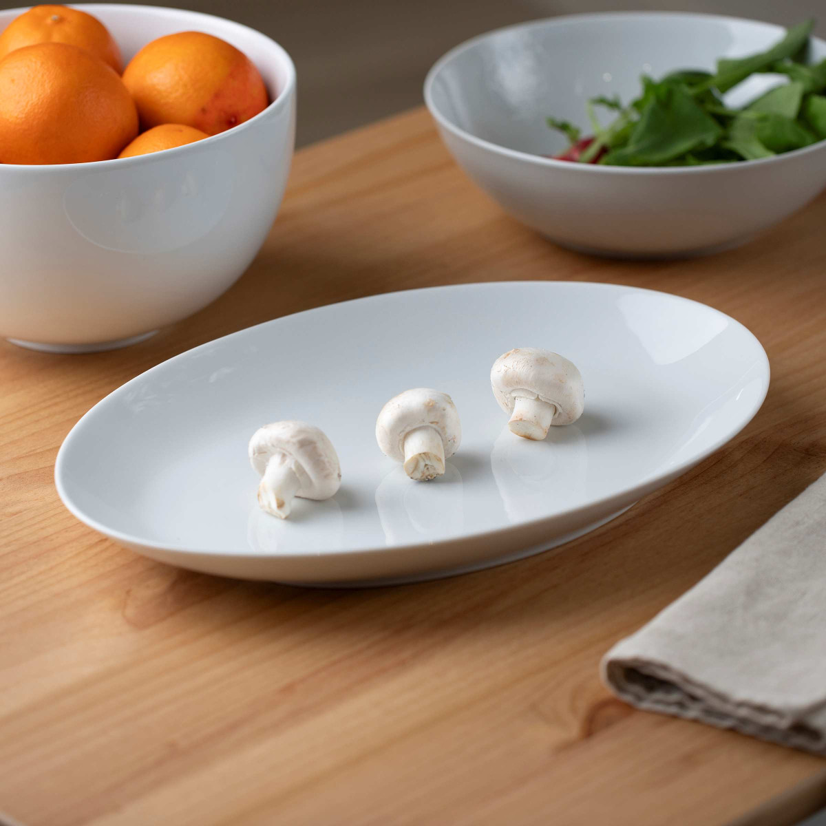 Plat ovale 38 x 24 cm - CÔME blanc, MEDARD DE NOBLAT