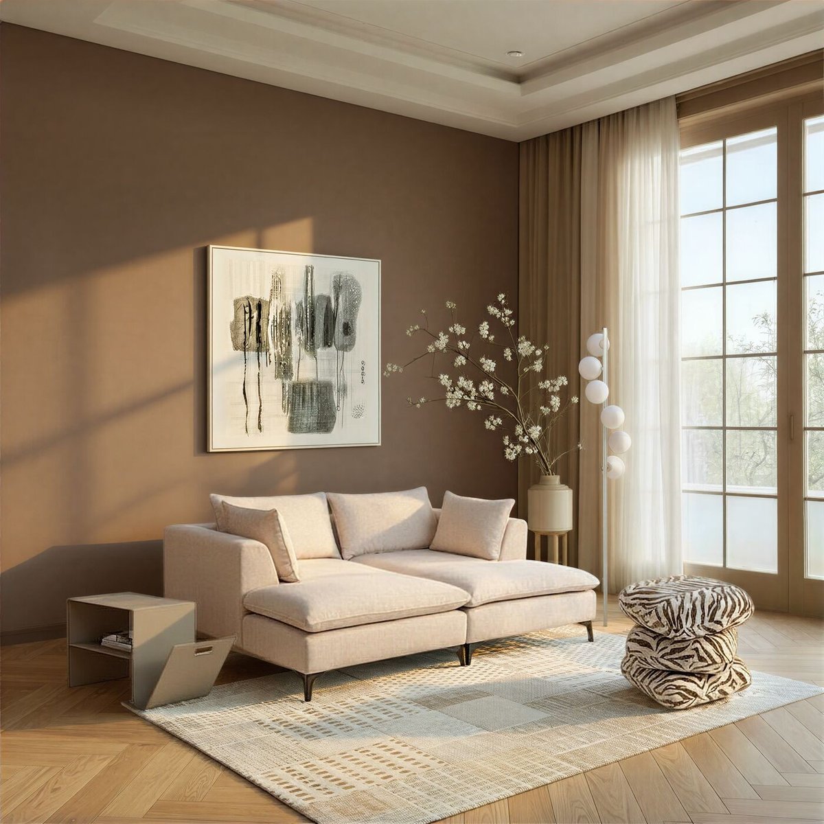 Table d'appoint en acier, LOUNGE taupe, KARE DESIGN