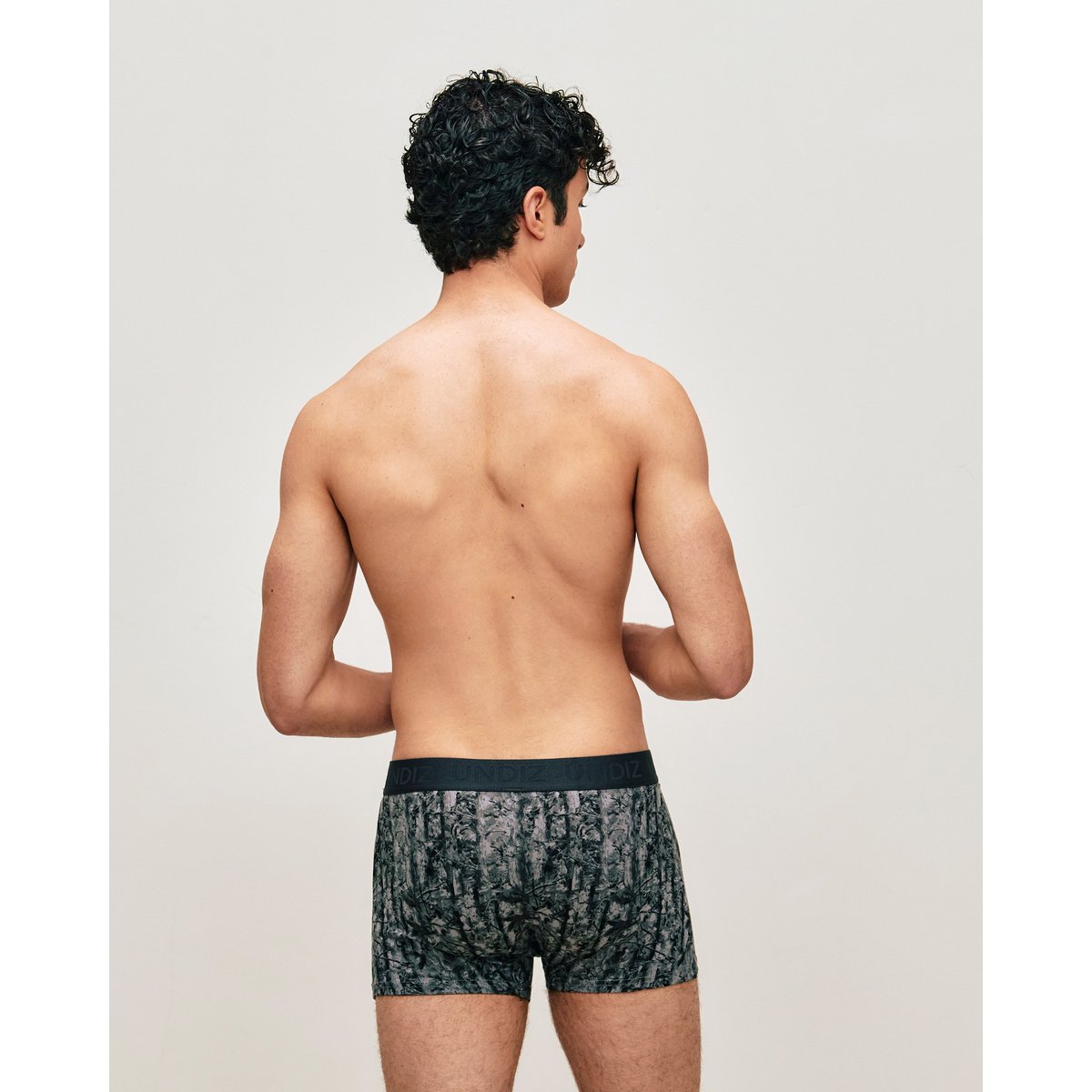 Boxer en coton à motifs REPEATIZ TREEC noir, UNDIZ