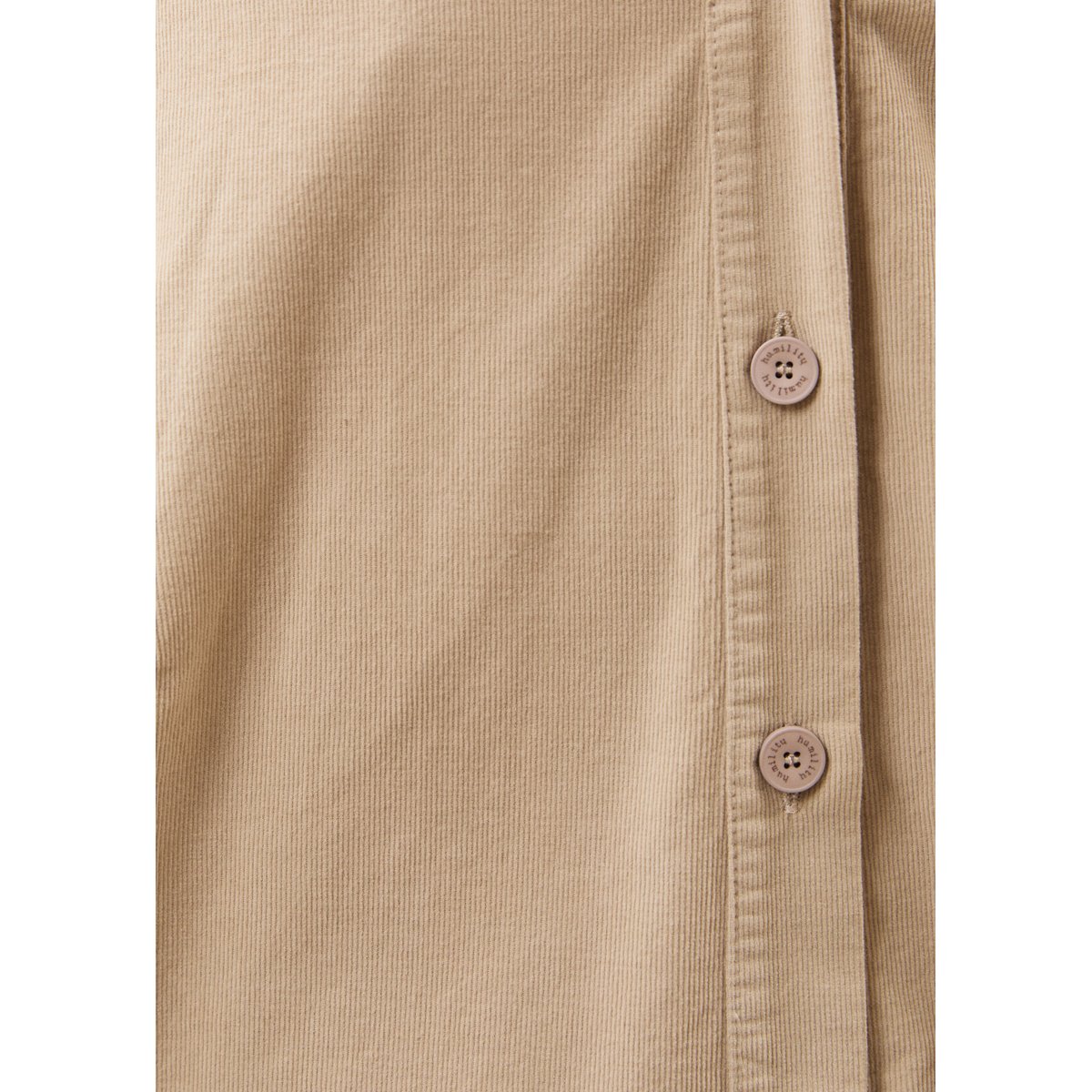 Chemise manches 3/4 en velours côtelé sable, HUMILITY