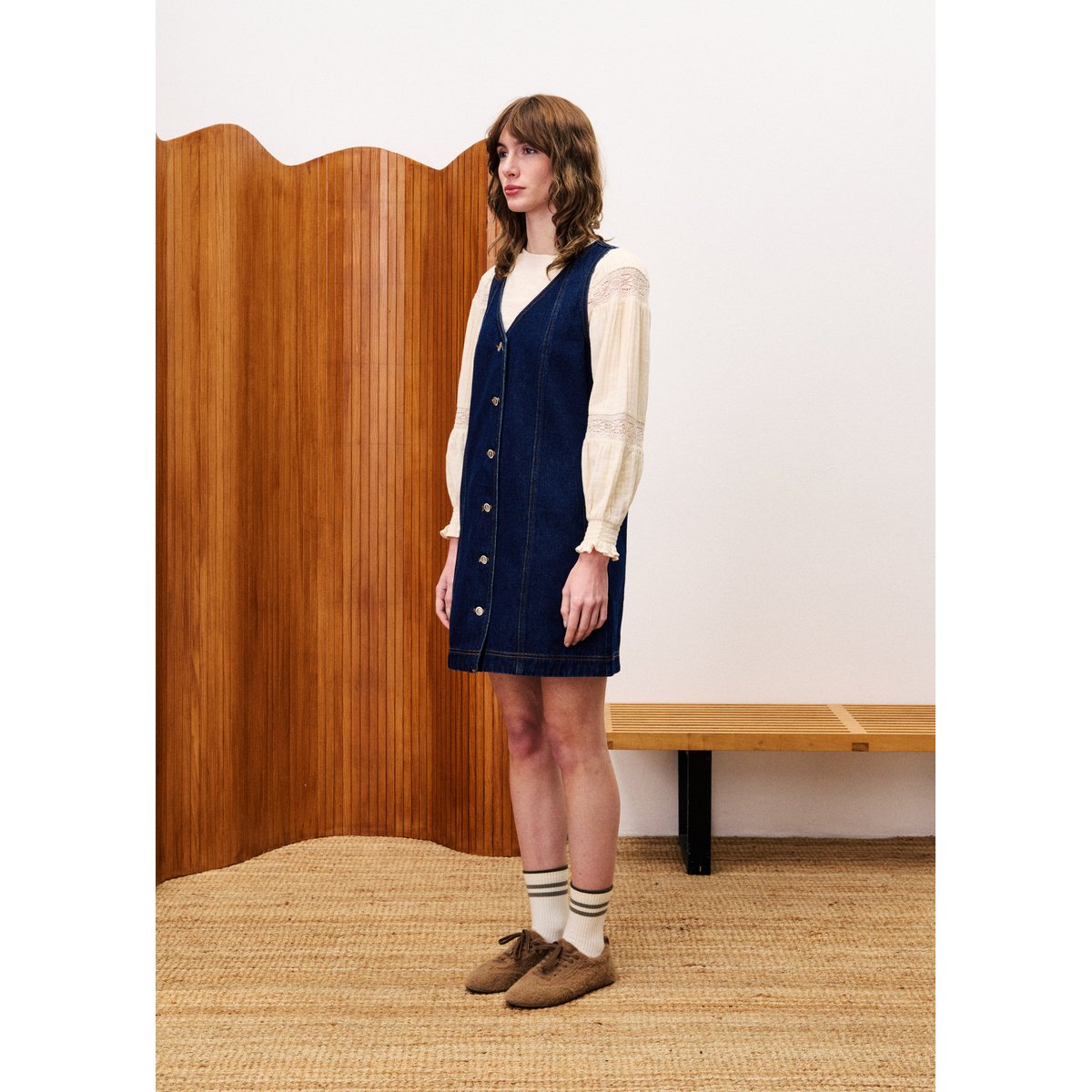Robe en coton NALA bleu nuit, FRNCH