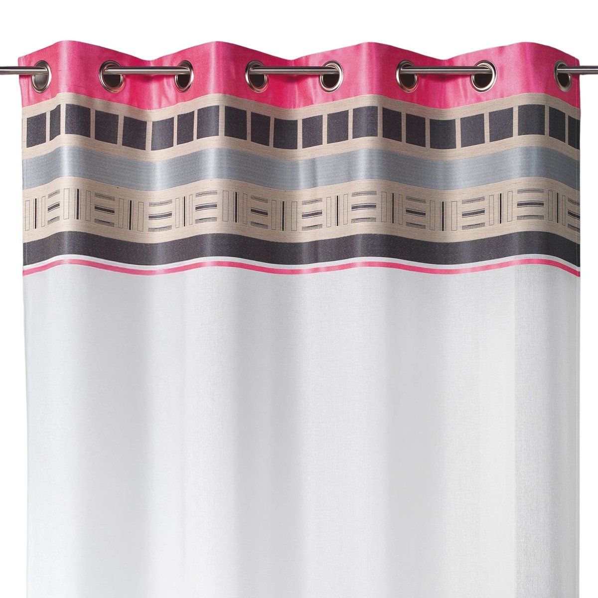 Voilage avec parement haut design rose clair, HOME MAISON