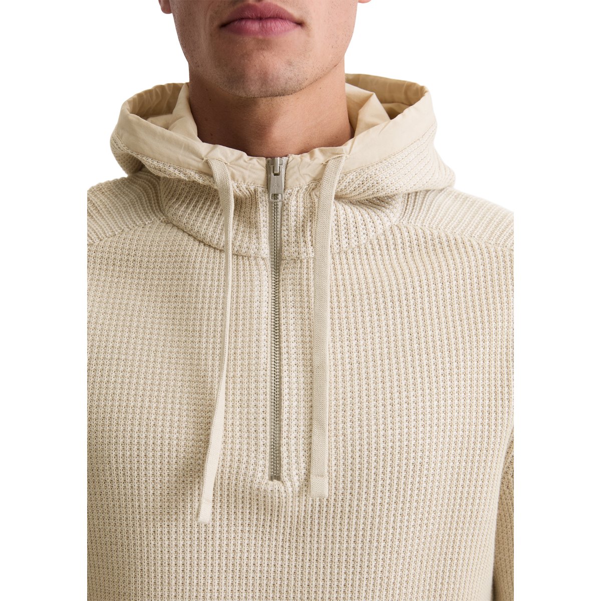 Troyeur à capuche regular en coton bio beige, MARC O'POLO