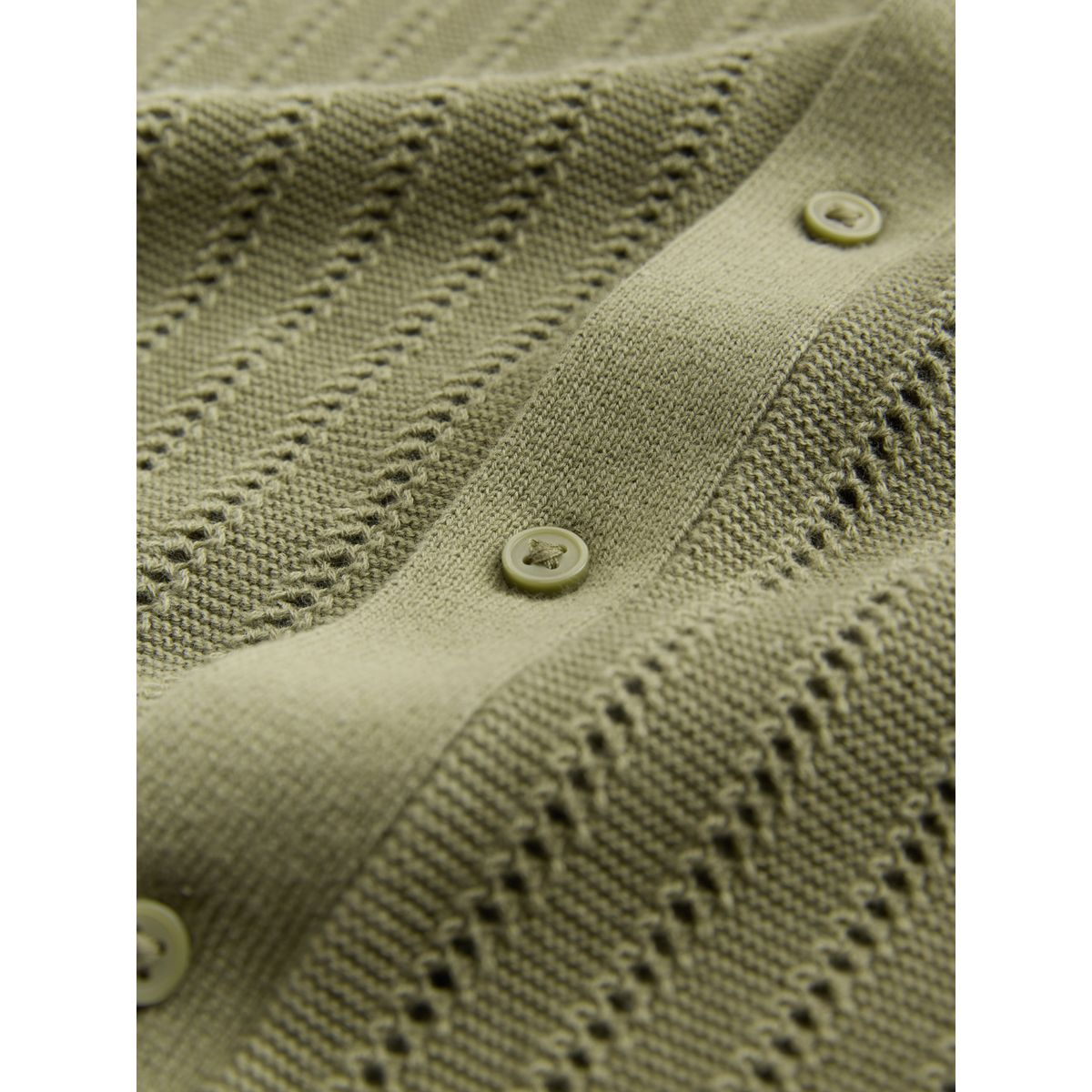 Polo en maille texturée avec col à revers vert kaki, NEXT