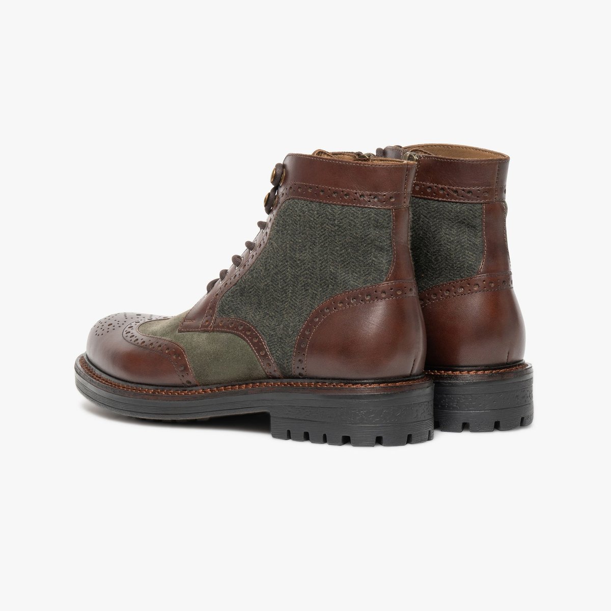 Boots À Talon en cuir RIDLEY vert kaki, BOCAGE