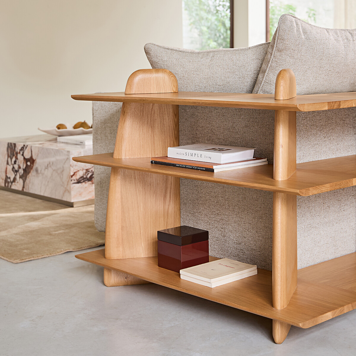 Libreria bassa in rovere massello, modello piccolo, ILOSS quercia naturale, AM.PM