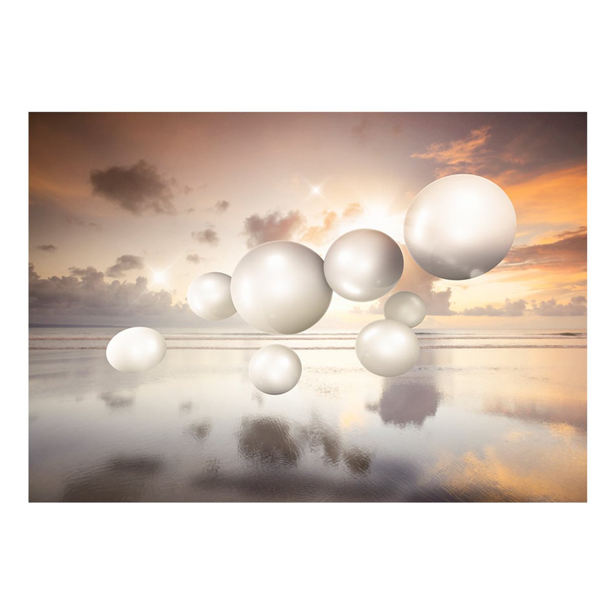 Papier peint intissé panoramique Abstractions Morning Jewels gris / argent, EDEN