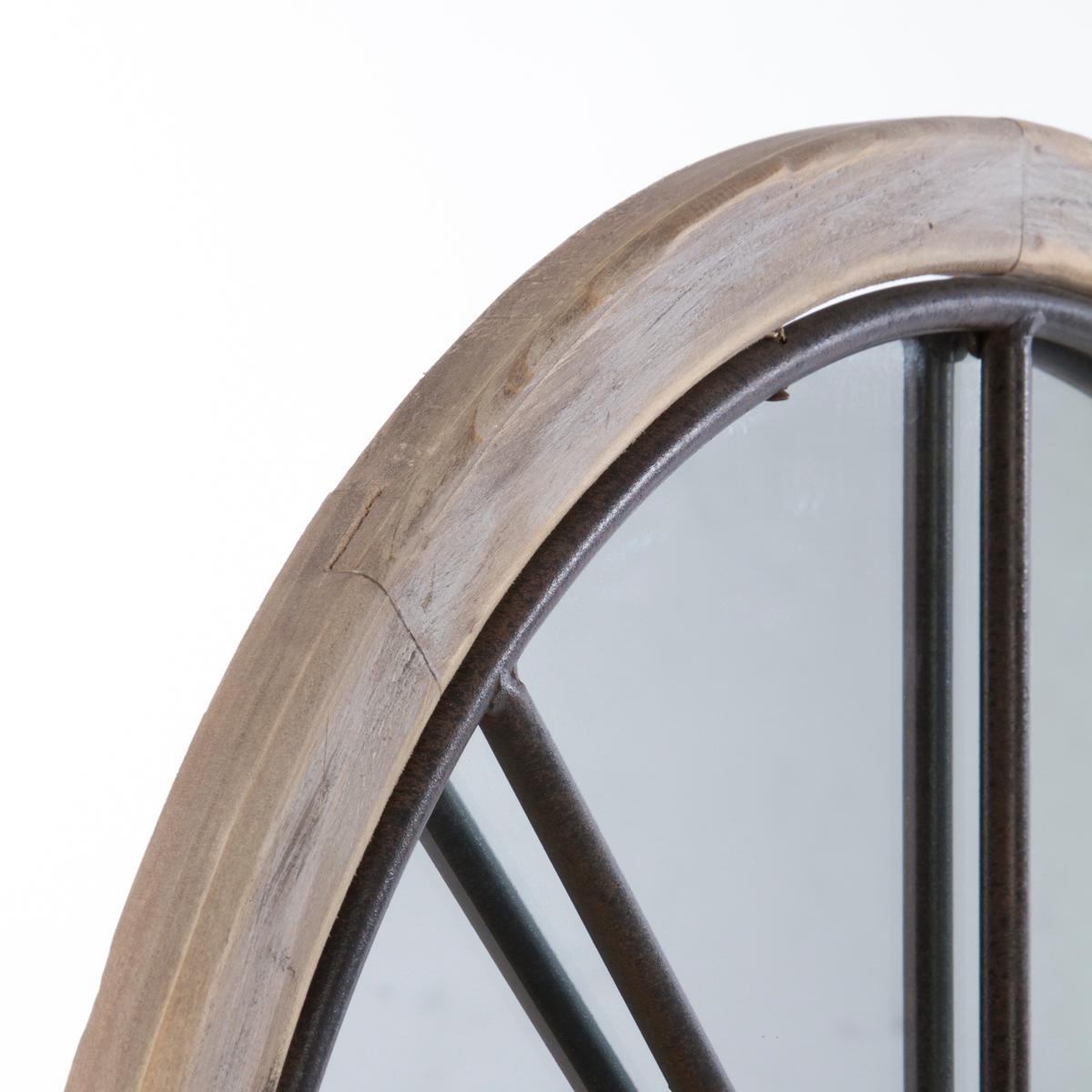 Miroir en bois et métal style fenêtre ZOÉ noir, ATMOSPHERA