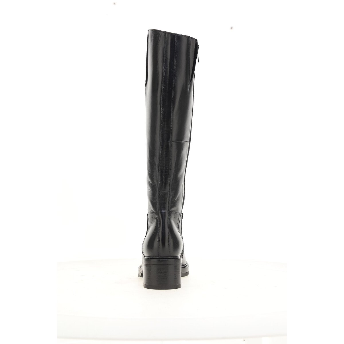 Classic knee-high boots in leather black, MJUS