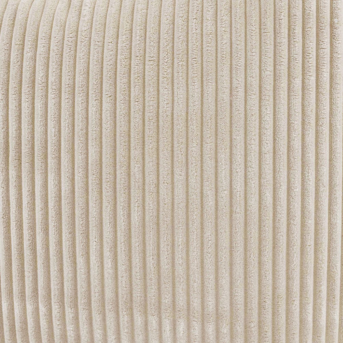 Pouf classique et son repose-pied carré velours côtelé Oeko-Tex® - KINGSTON beige galet, ICON