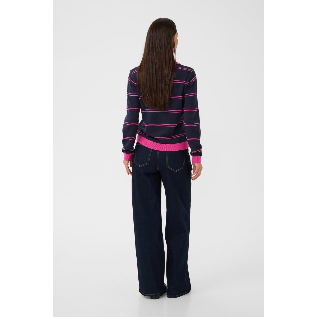 Pullover tricoté bleu rose dress blues/phlox pink stripe, CULTURE