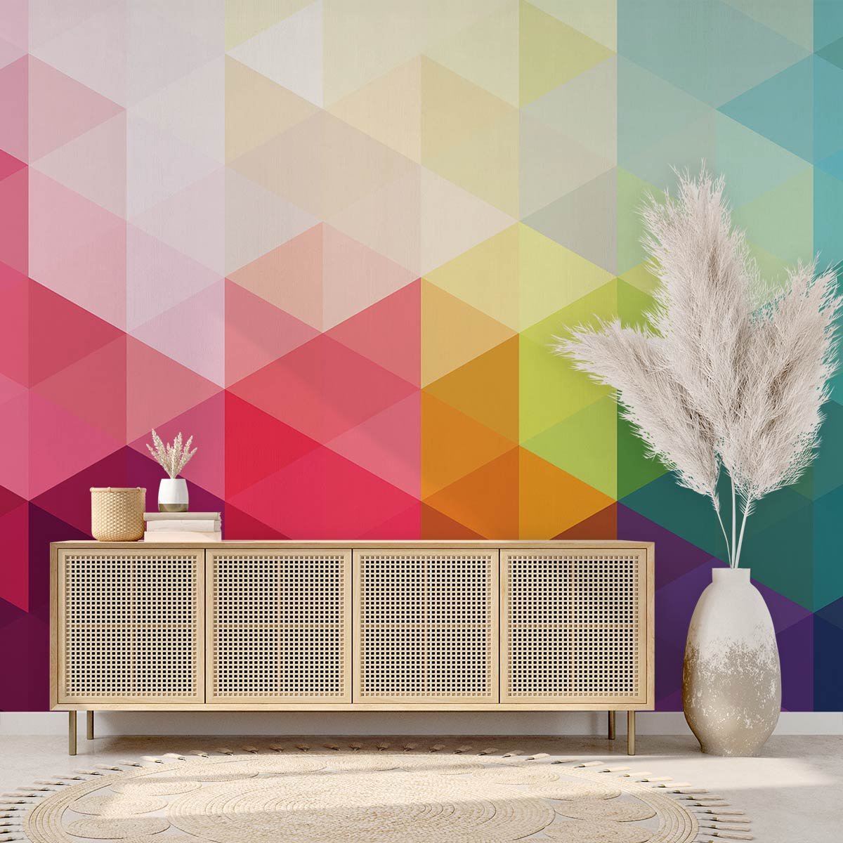 Papier peint prisme de couleur intissé, HEXOA
