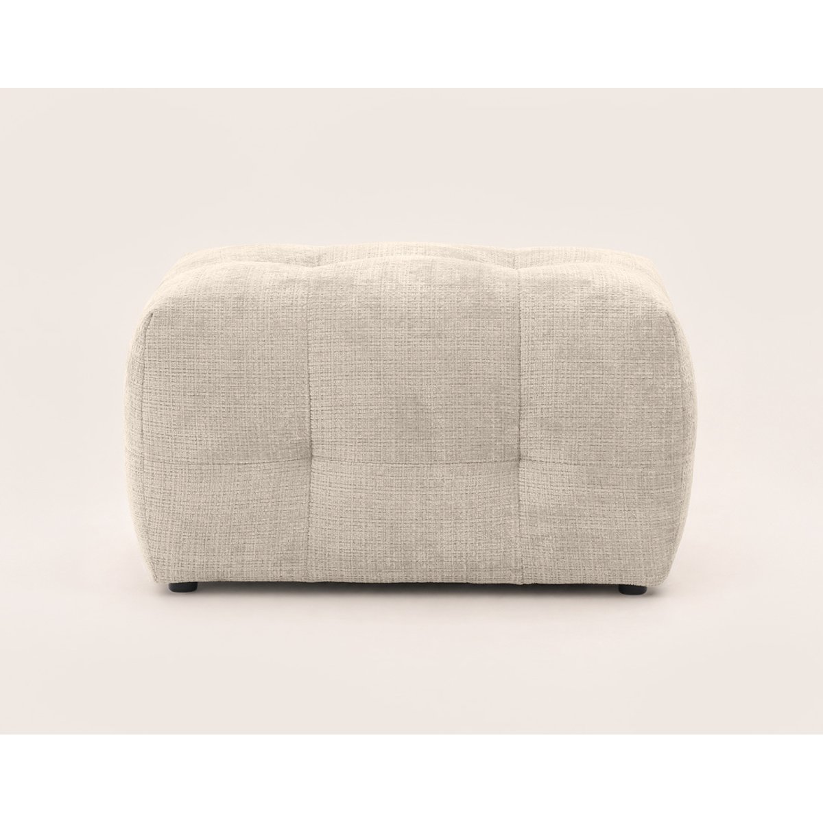 Pouf en velours texturé, DIANE beige, BEST MOBILIER
