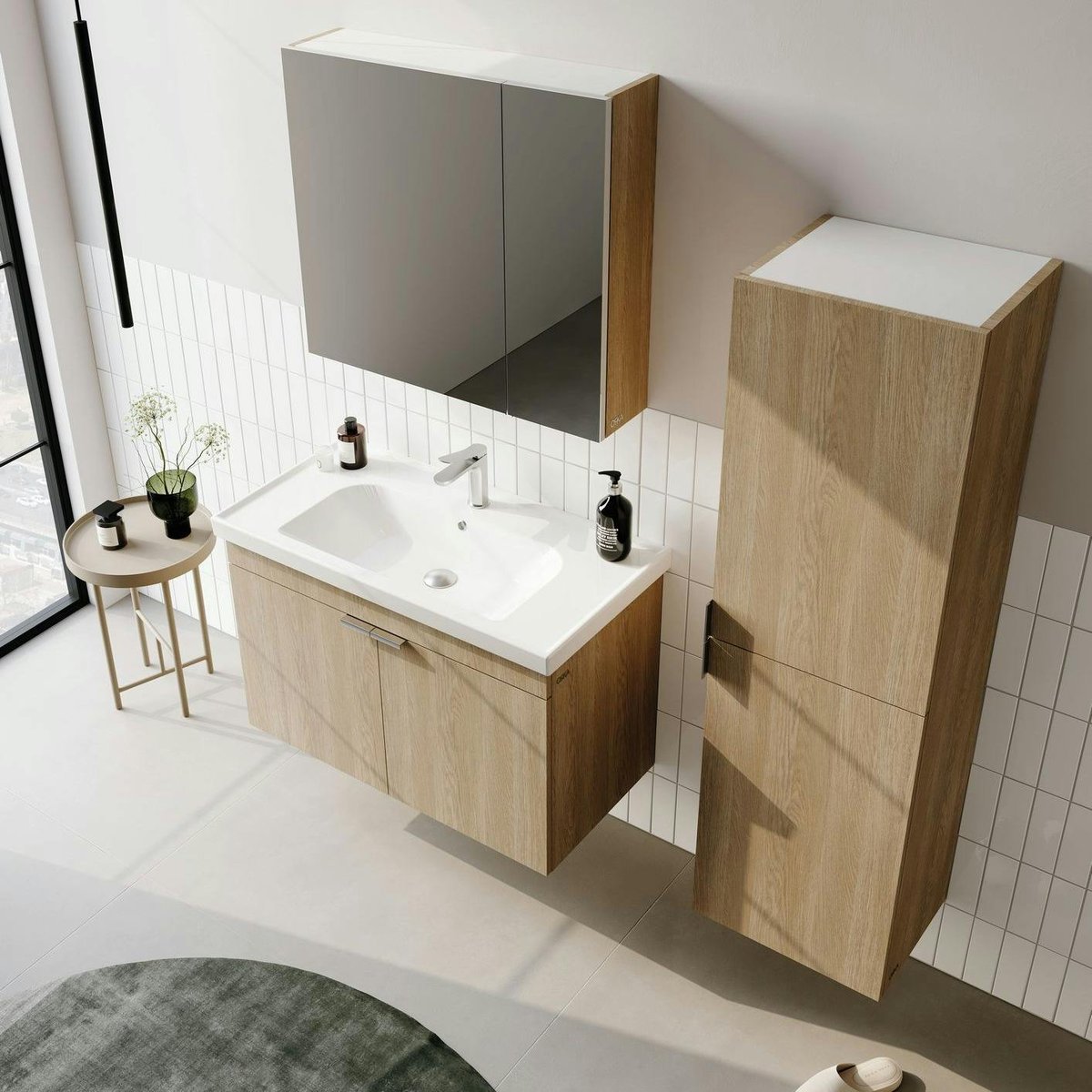 Meuble vasque suspendu 80 cm NEA chêne, PIER IMPORT