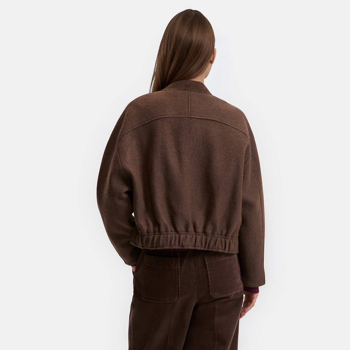 Cazadora corta con botones de presión marrón, LA REDOUTE COLLECTIONS