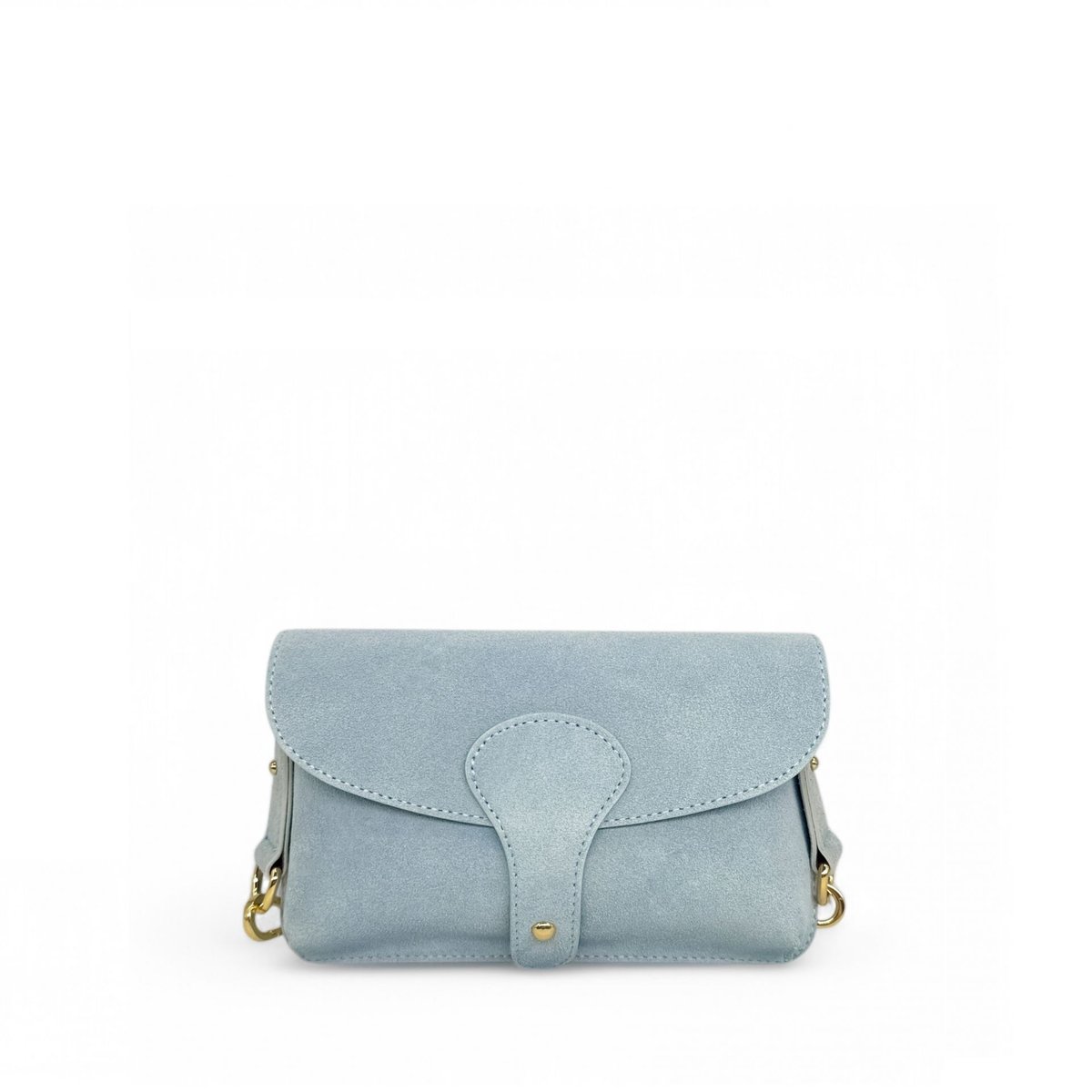 Mini-sac french stick en croute de cuir TOSCA SUEDE bleu ciel, OH MY BAG