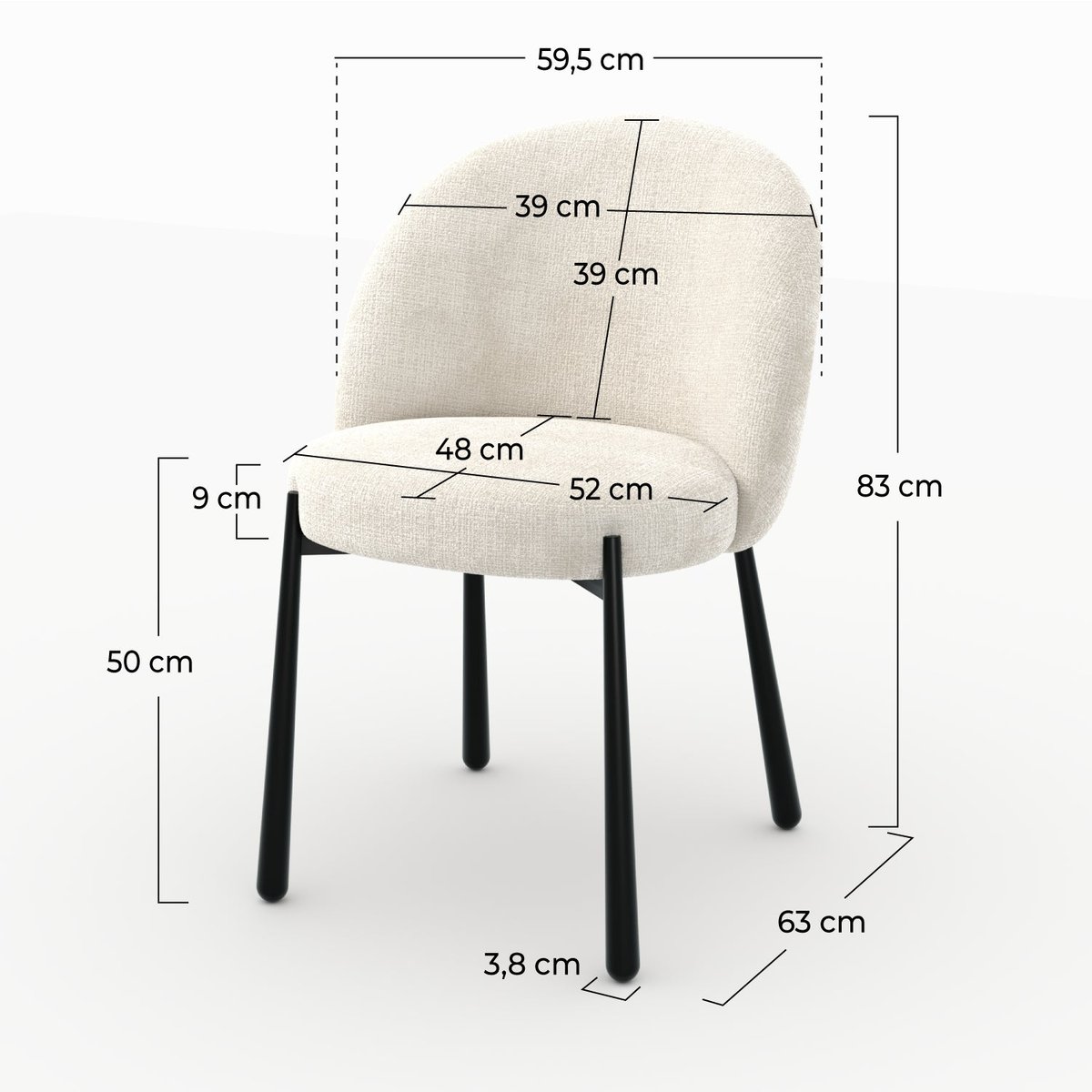 chaises Pulpy en velours chenillé - PULPY ecru, MAISON PAVANE