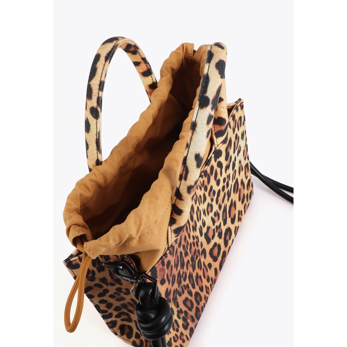 Sac à main imprimé léopard avec bandoulière marron, LOLA CASADEMUNT