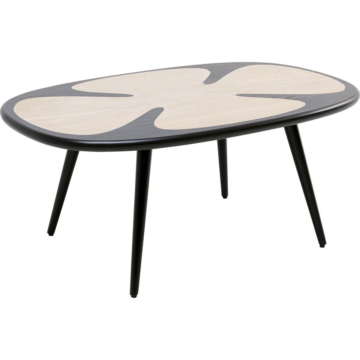 Table basse en frêne, PETAL noir, KARE DESIGN