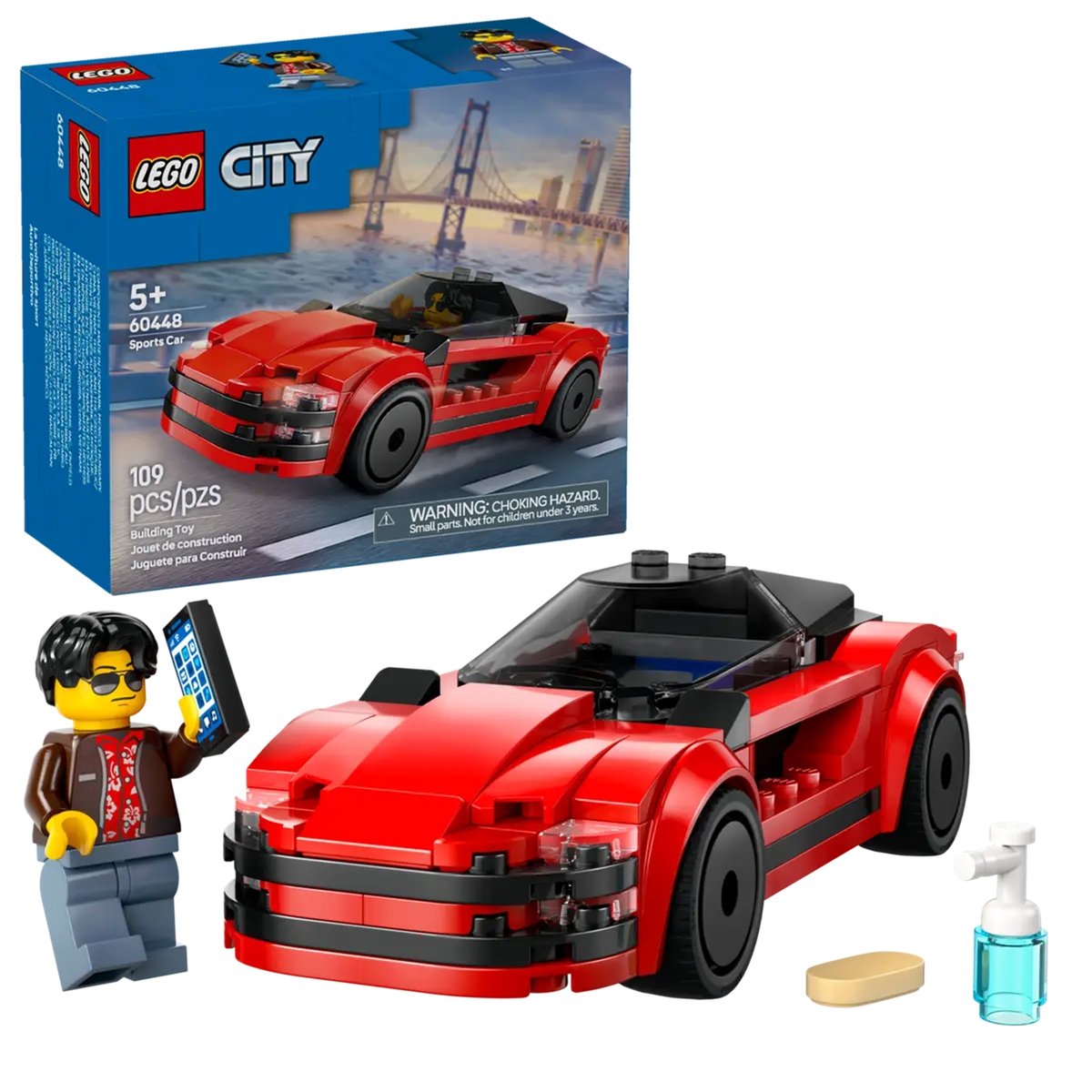 City La voiture de sport rouge multicolore, LEGO