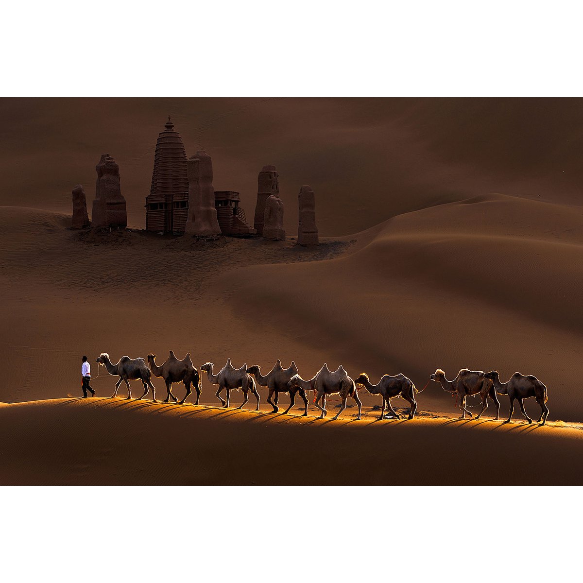 Tableau desert du Kumtag tableau alu dibond, HEXOA