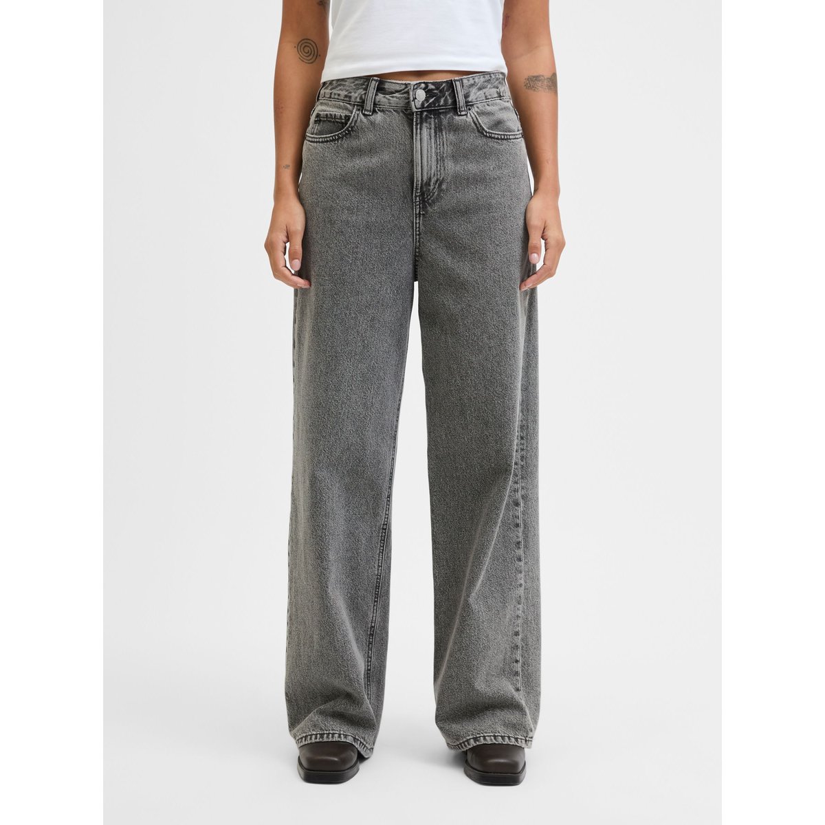 Jean À Coupe Wide grey denim, JJXX