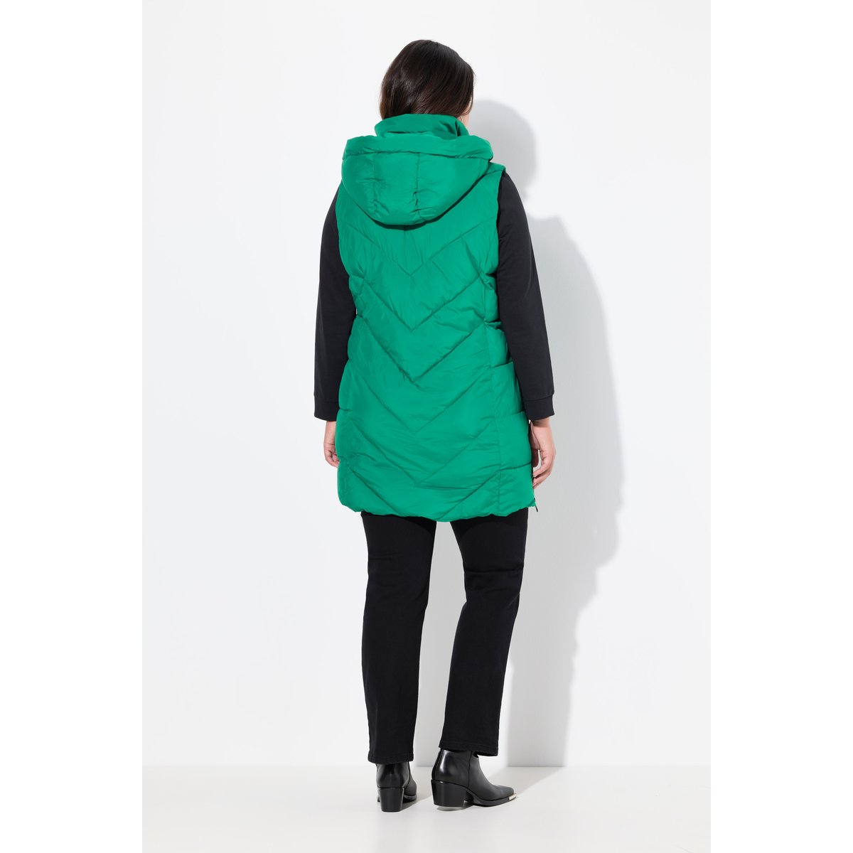 Long gilet matelassé HYPRAR vert émeraude, ULLA POPKEN