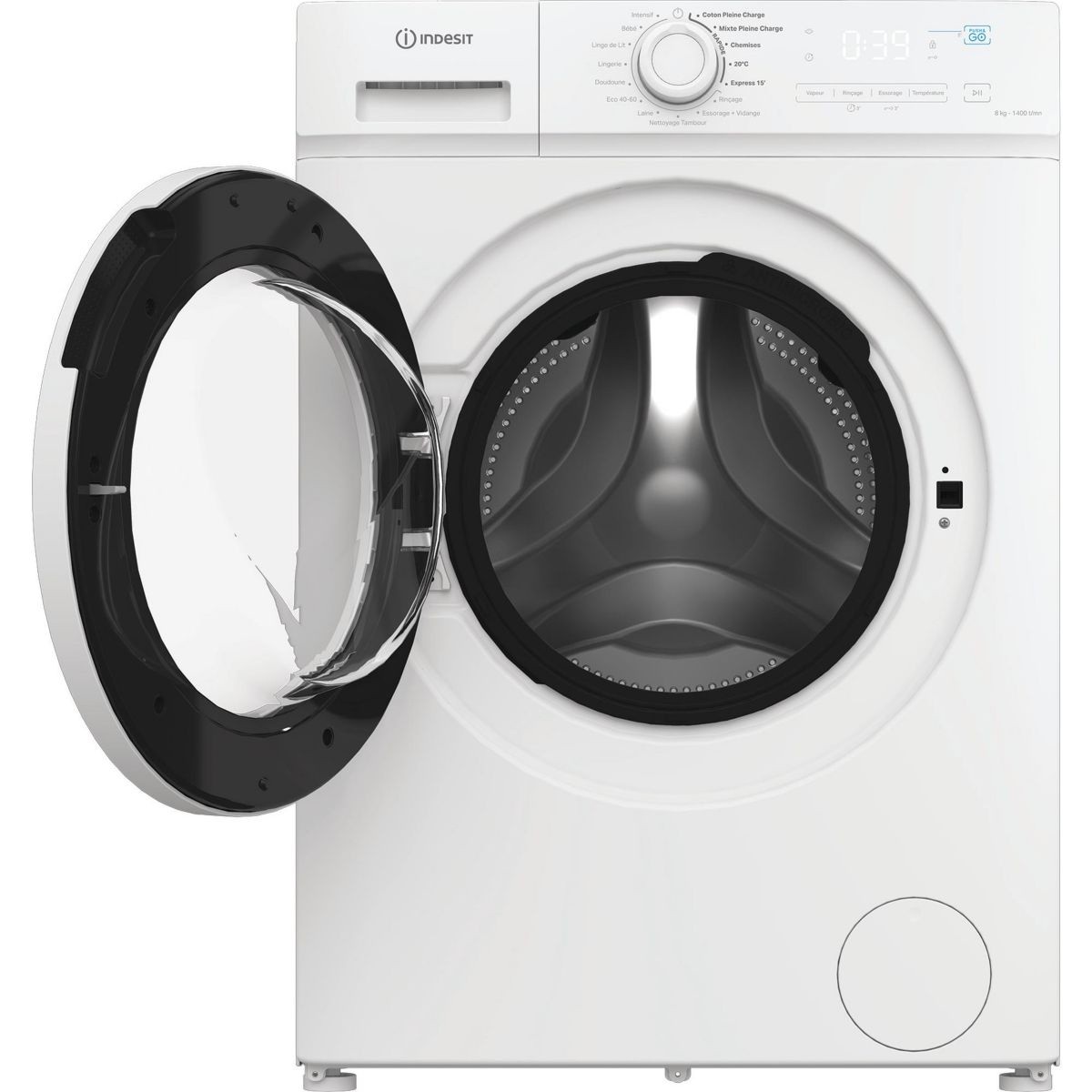 Lave linge hublot IMA864MYTIMEFR - 8 kg - 1400 tr/min - Classe A - Moteur induction blanc, INDESIT