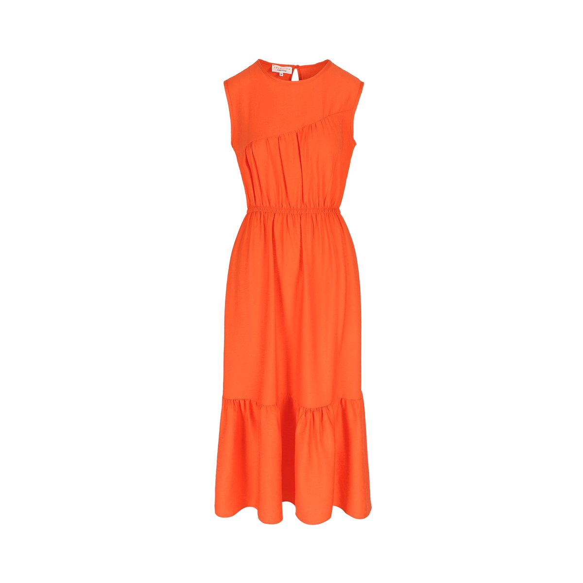 Robe midi fluide sans manches orange, LOLALIZA
