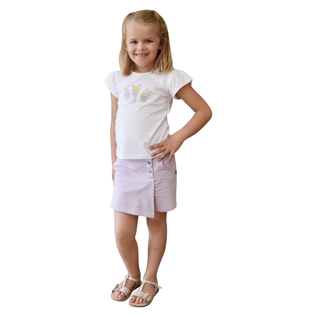 Tshirt norina motif cone de glace blanc, SUCRE D'ORGE