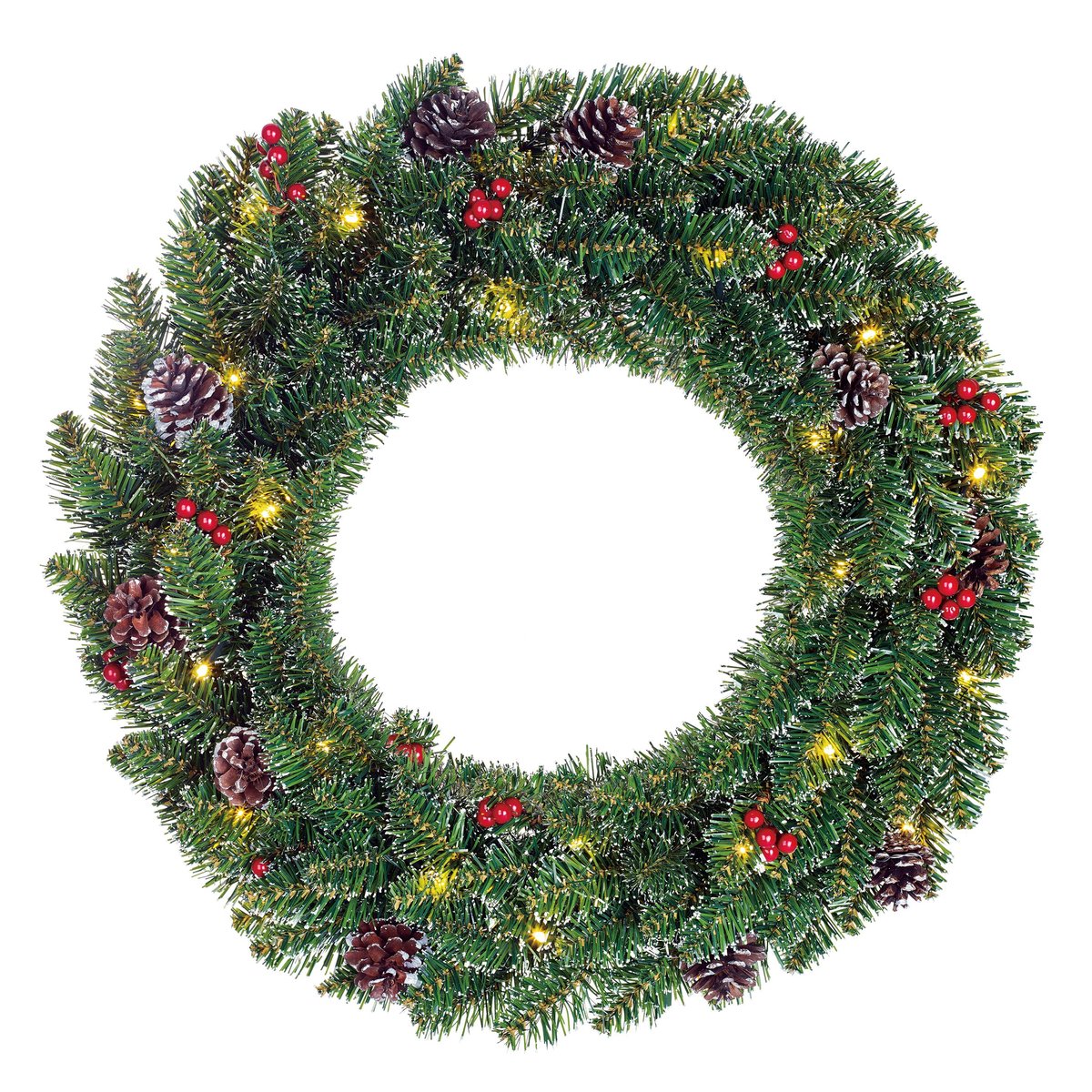 Couronne de Noël avec LED CRESTON vert, BLACK BOX TREES