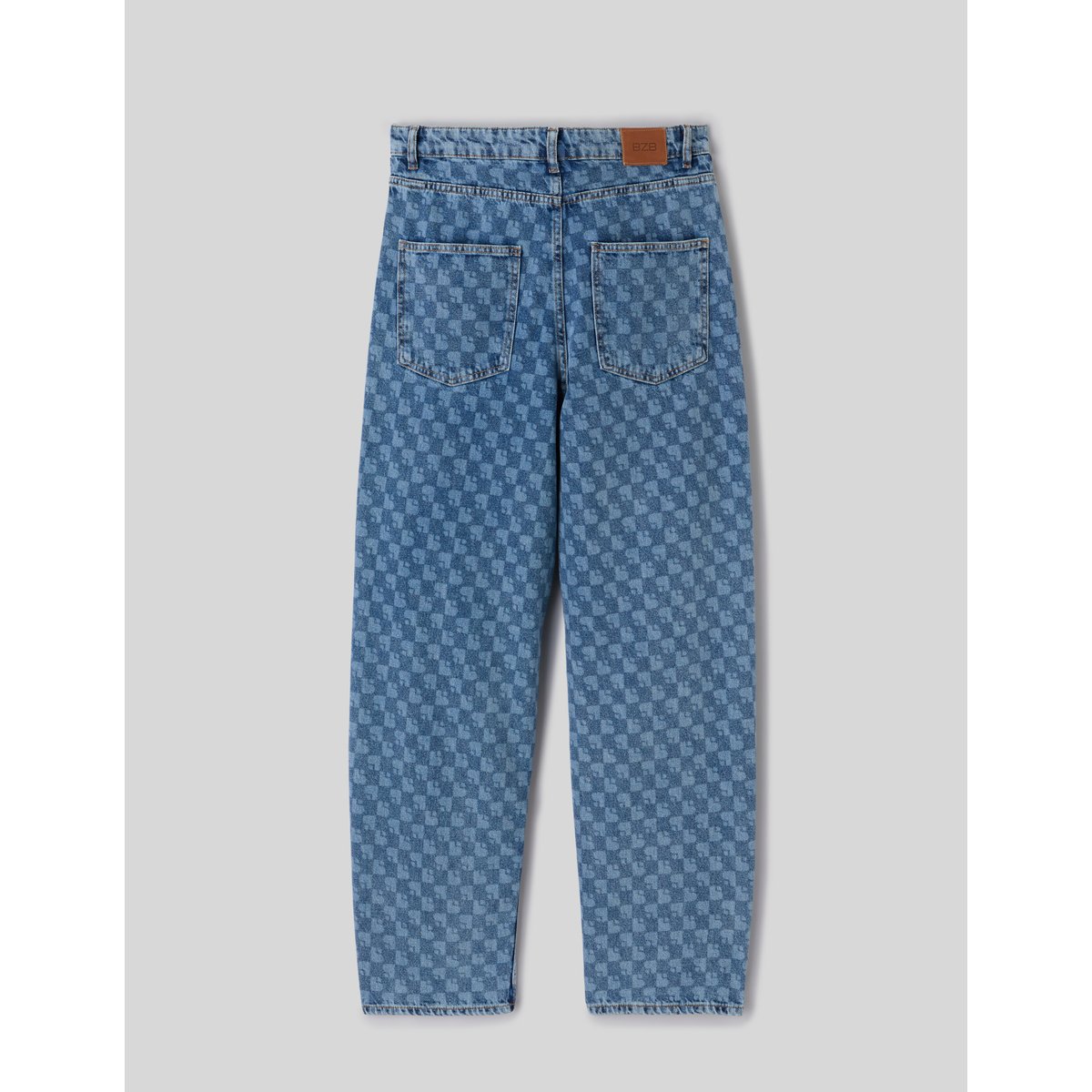 Loose jean imprimé bleu moyen, BZB