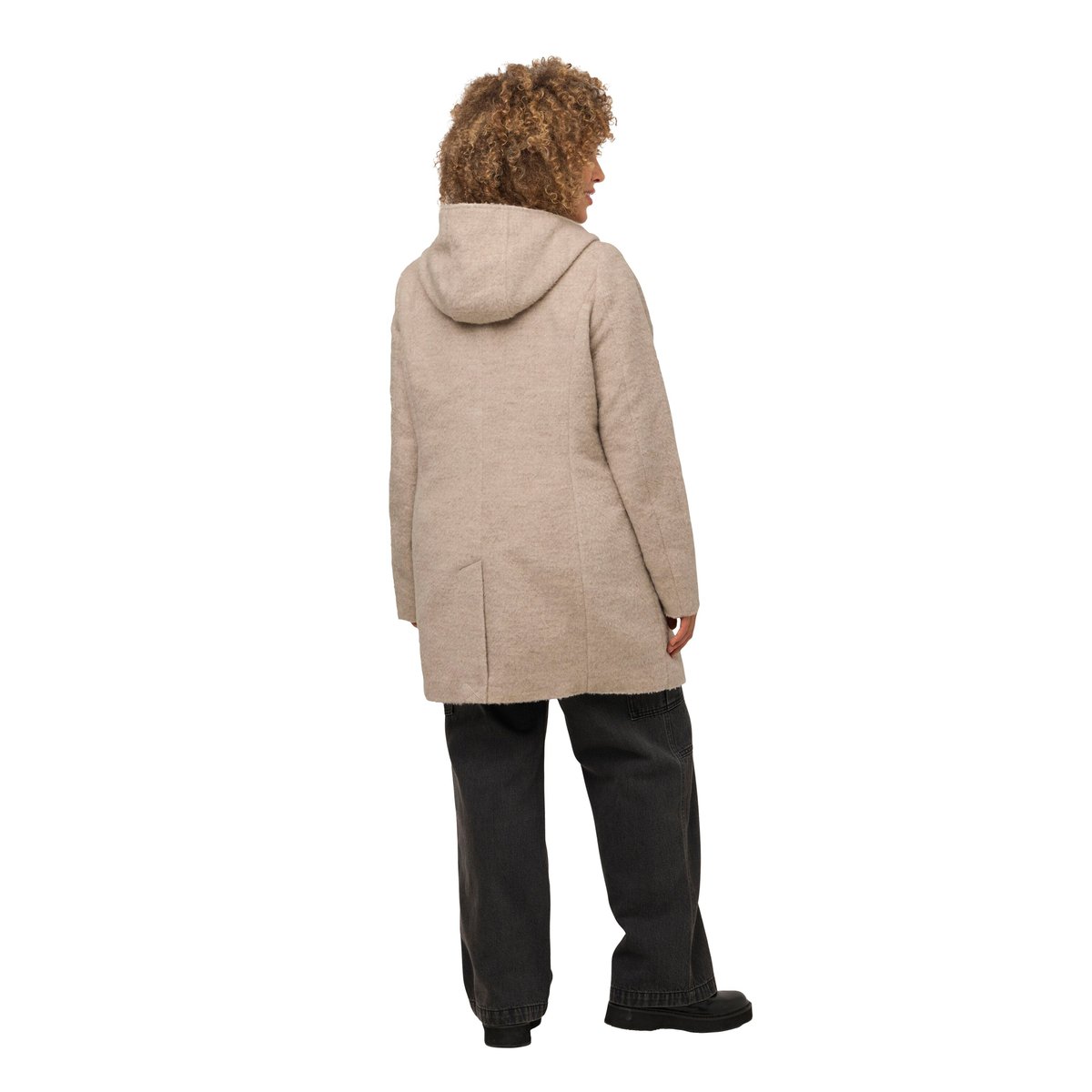 Duffle-coat en laine mélangée mastic foncé, ULLA POPKEN