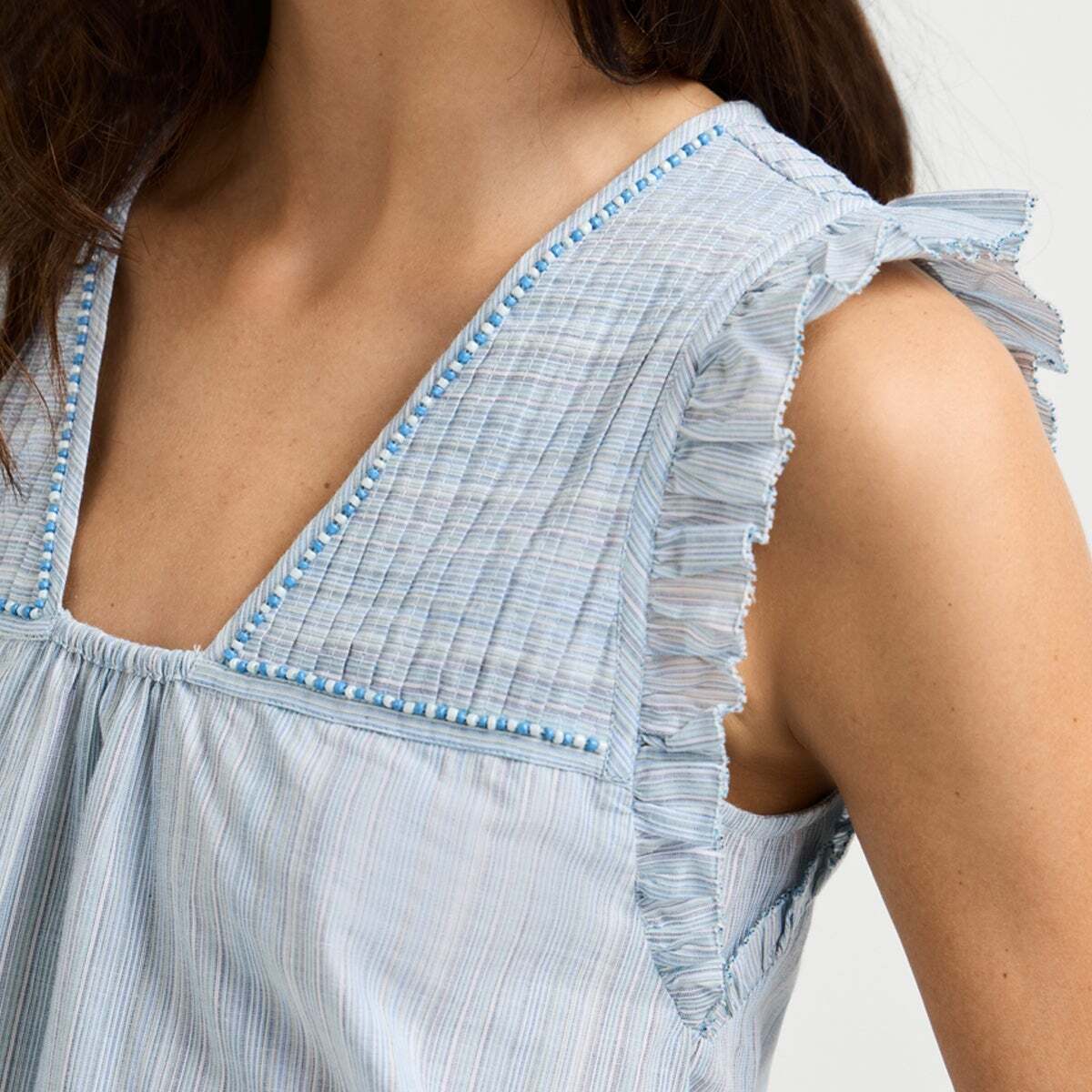Blouse Fluide À Rayures bleu mer tempête, PEPE JEANS