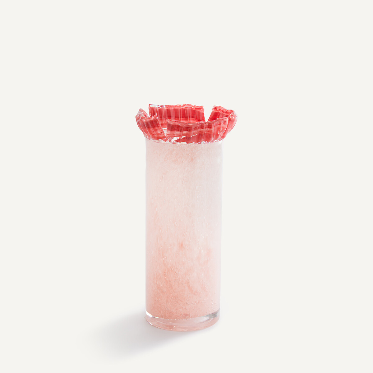 Vase en verre coupé au ciseau H26,5 cm, Eloria rose, AM.PM