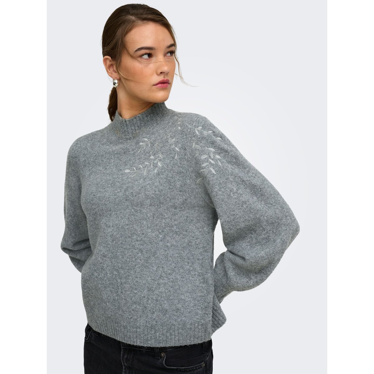 Pull En Maille medium grey melange, ONLY