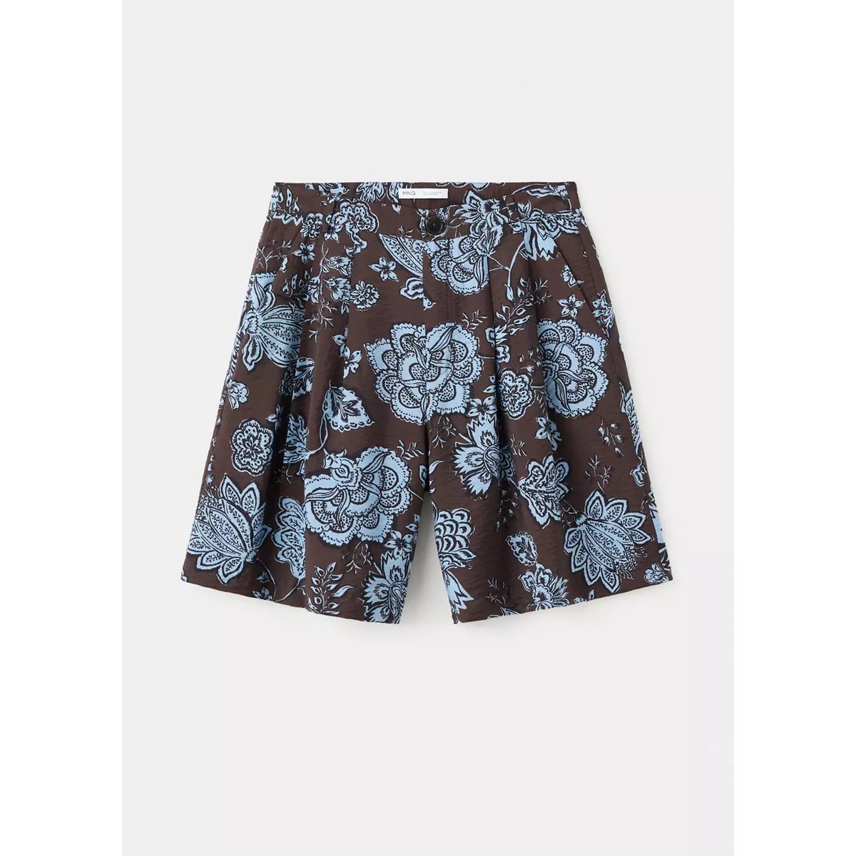 Short pinces imprimé fleuri marron, MANGO