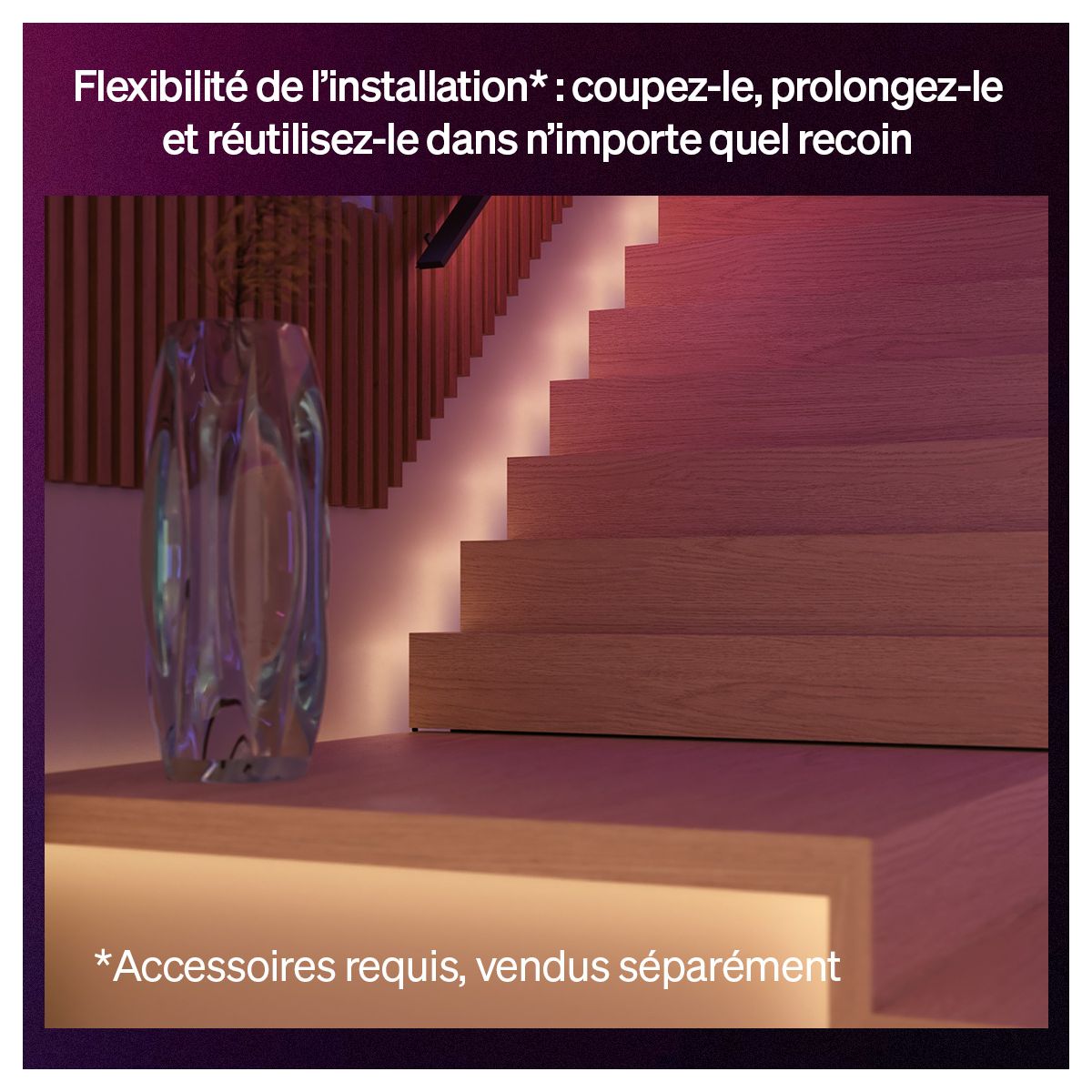 Bandeau LED Flux Strip Light 3m White&Color gradient couleur unique, PHILIPS HUE