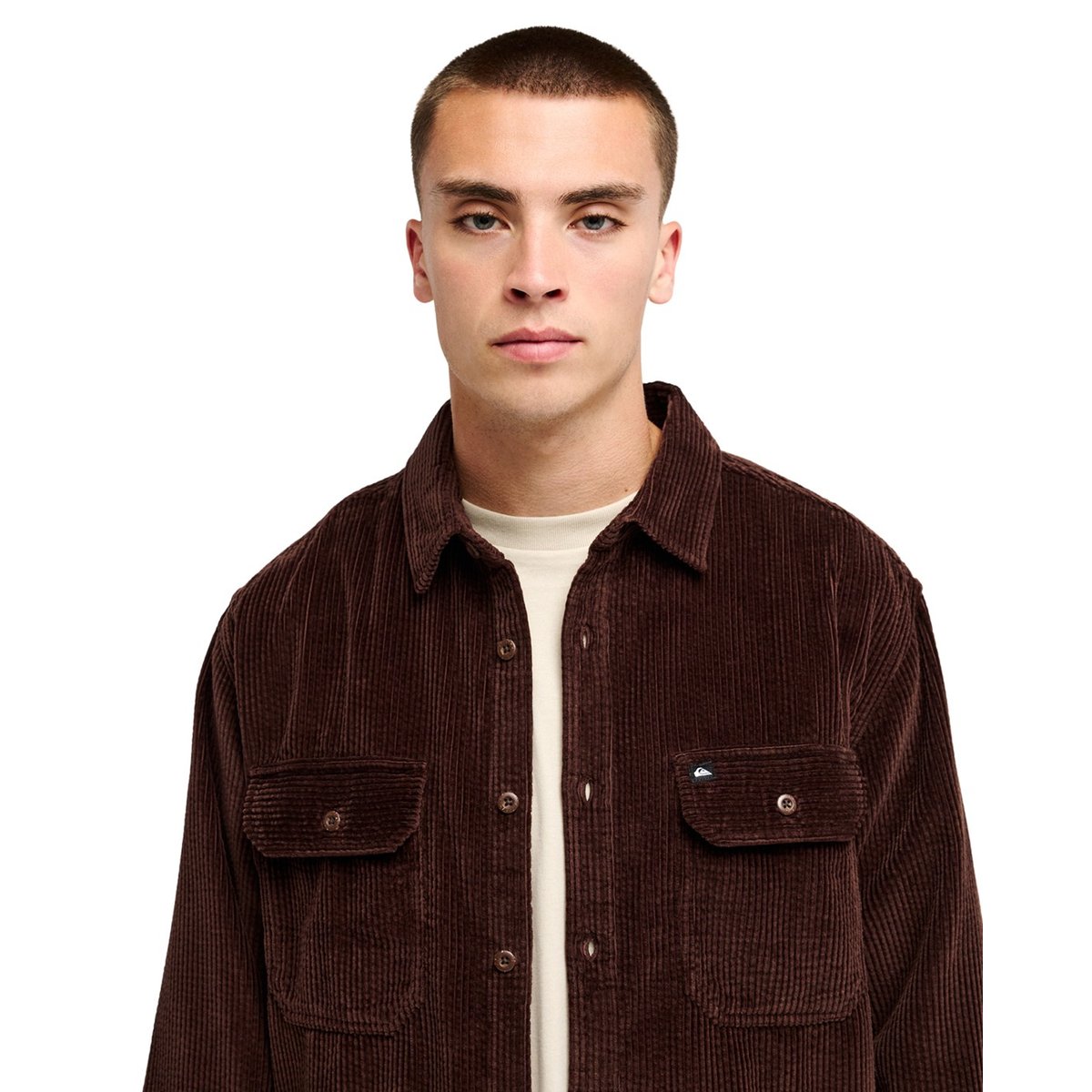 Chemise en velours côtelé VENTURE CORD marron java, QUIKSILVER