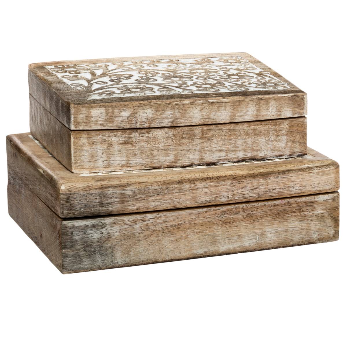 Set de 2 boîtes déco RITUAL beige, ATMOSPHERA