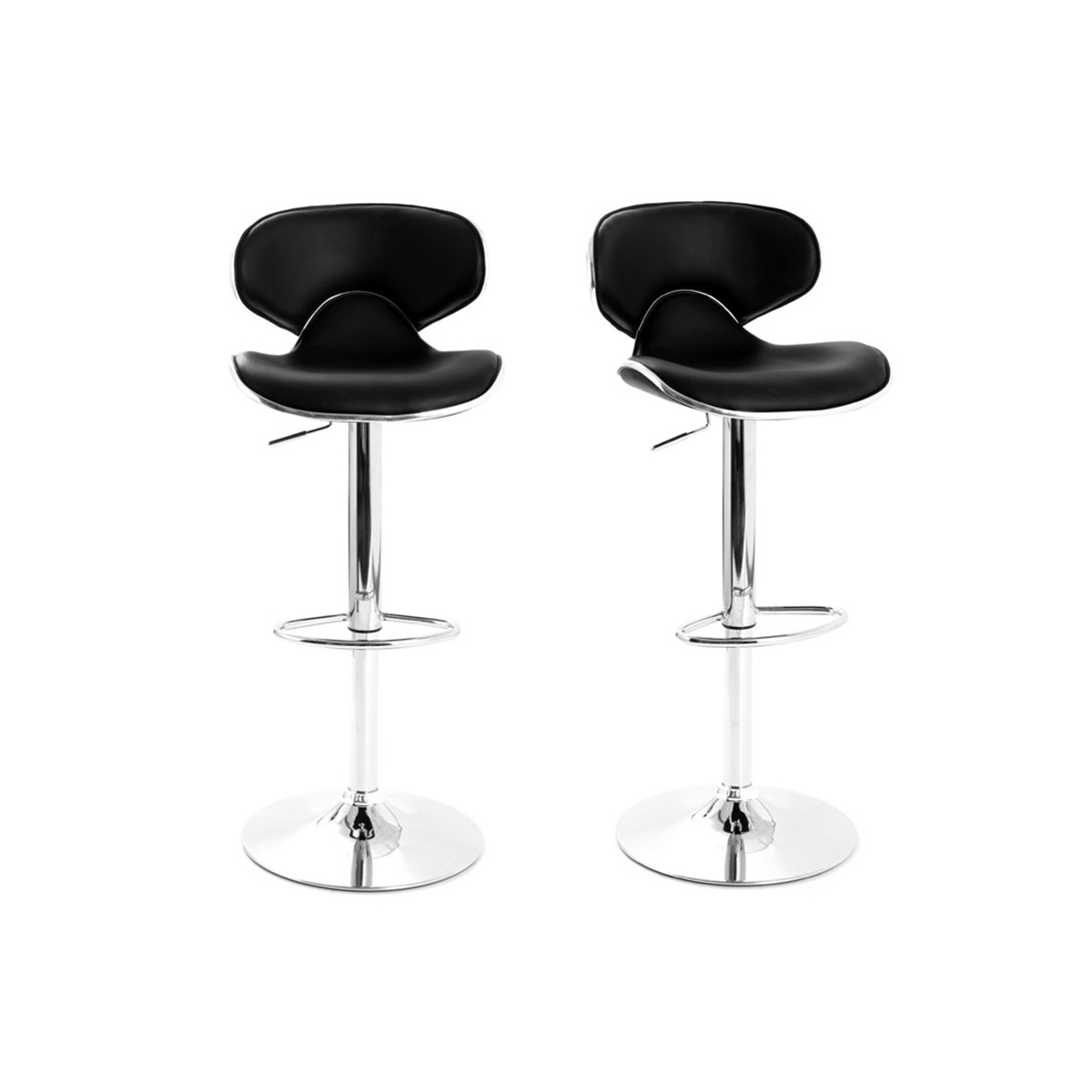 Tabourets de bar design noirs (lot de 2) PEGASE noir, MILIBOO